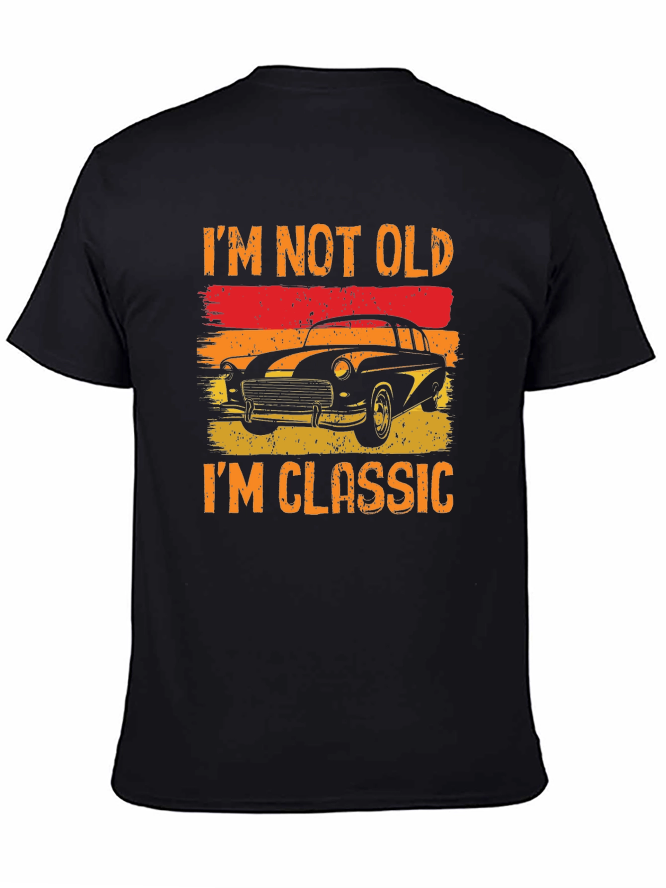 Black Classic Car T-Shirt - I'm Not Old, I'm Classic view 4