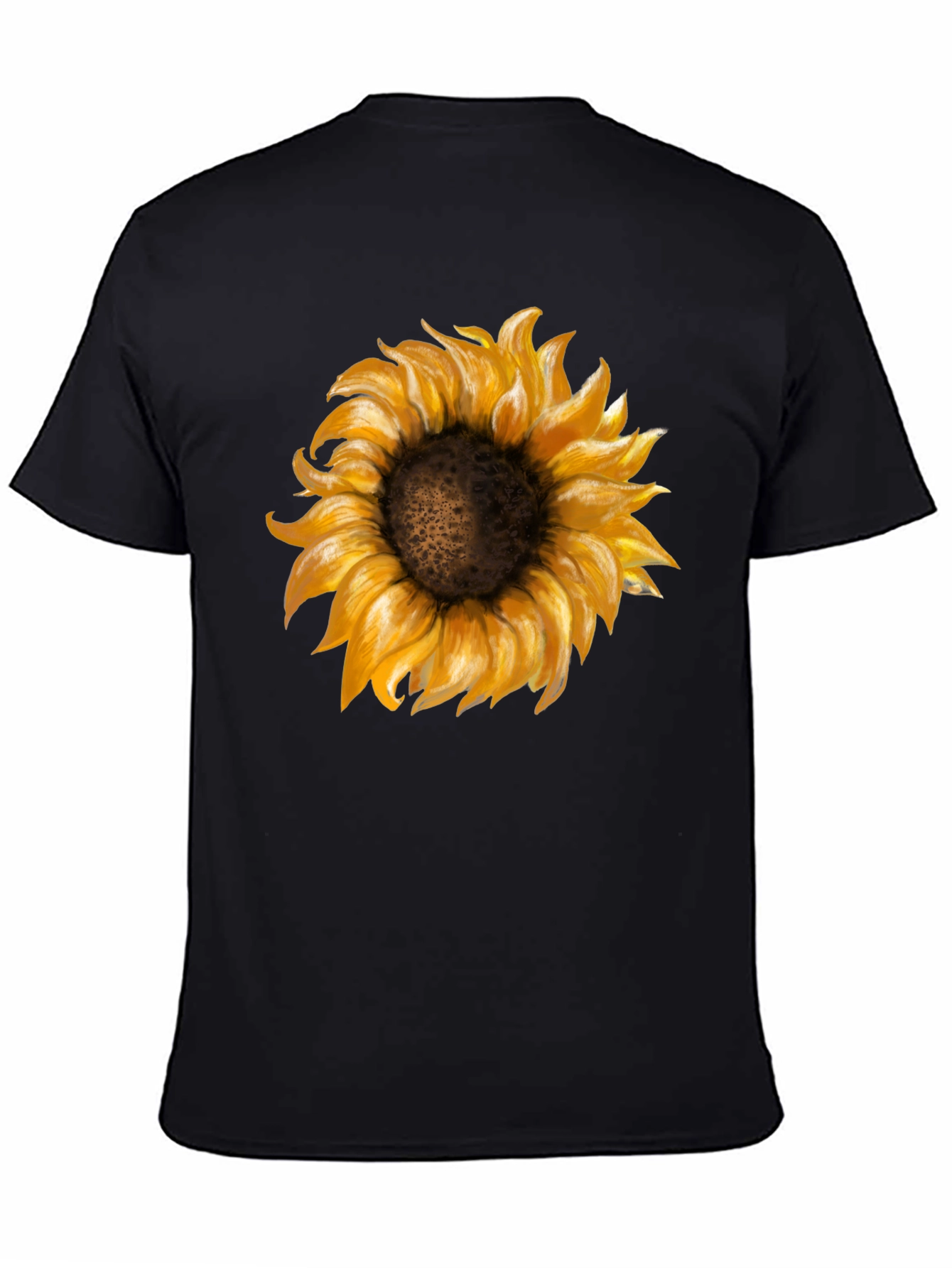 Black Sunflower Graphic Print Black T-Shirt view 4