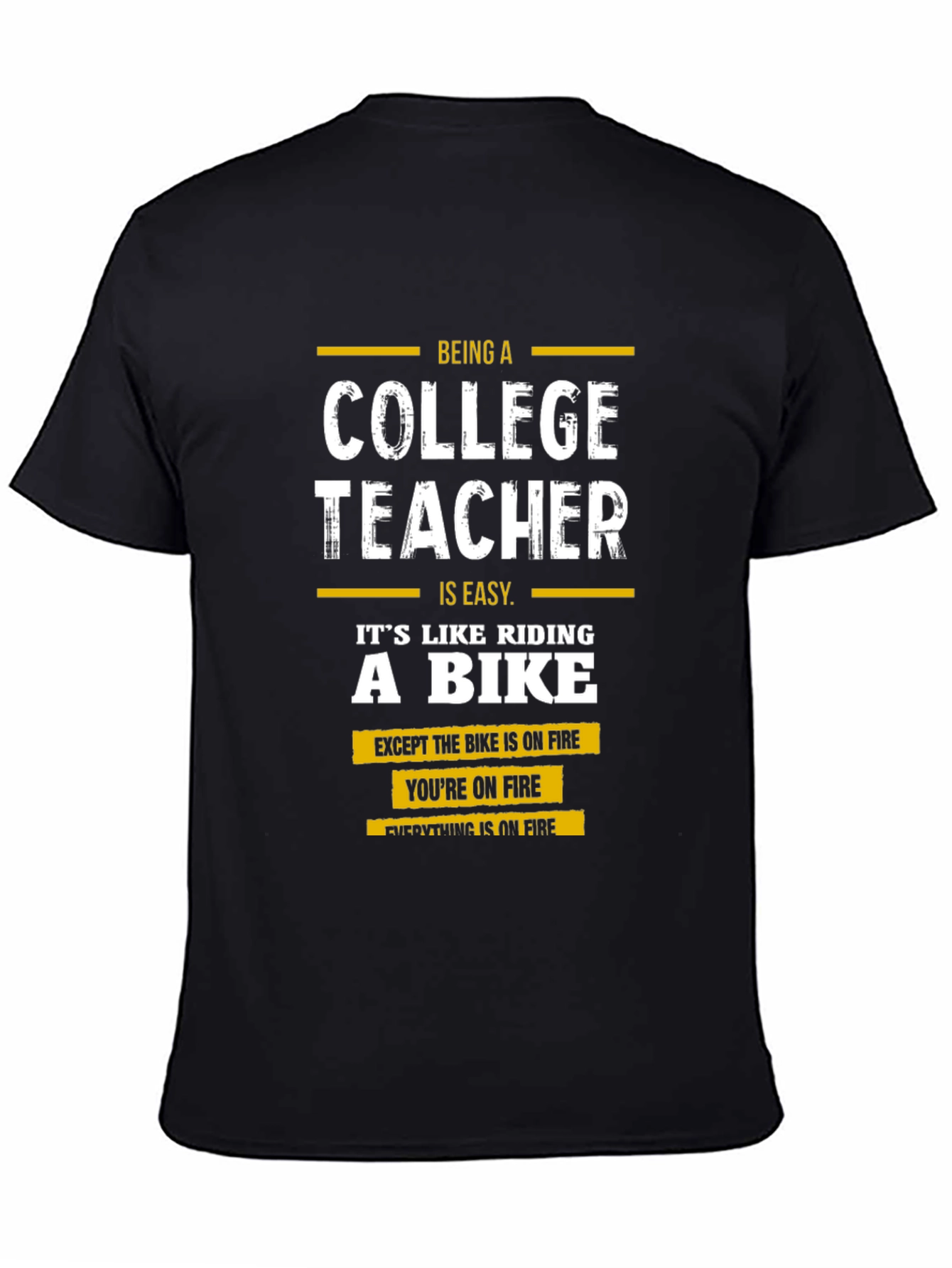 Black College Teacher On Fire Graphic T-Shirt view 4