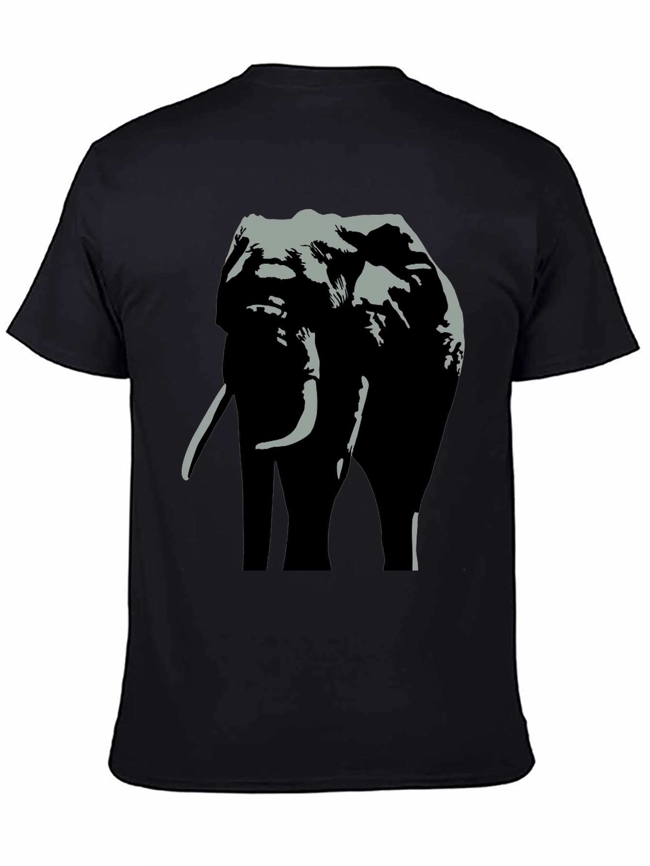 Black Elephant Graphic Print Black T-Shirt view 4