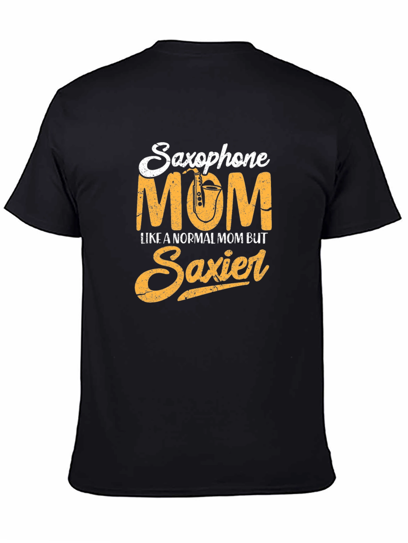 Black Saxophone Mom Graphic Tee - Musician Mother T-Shirt view 4