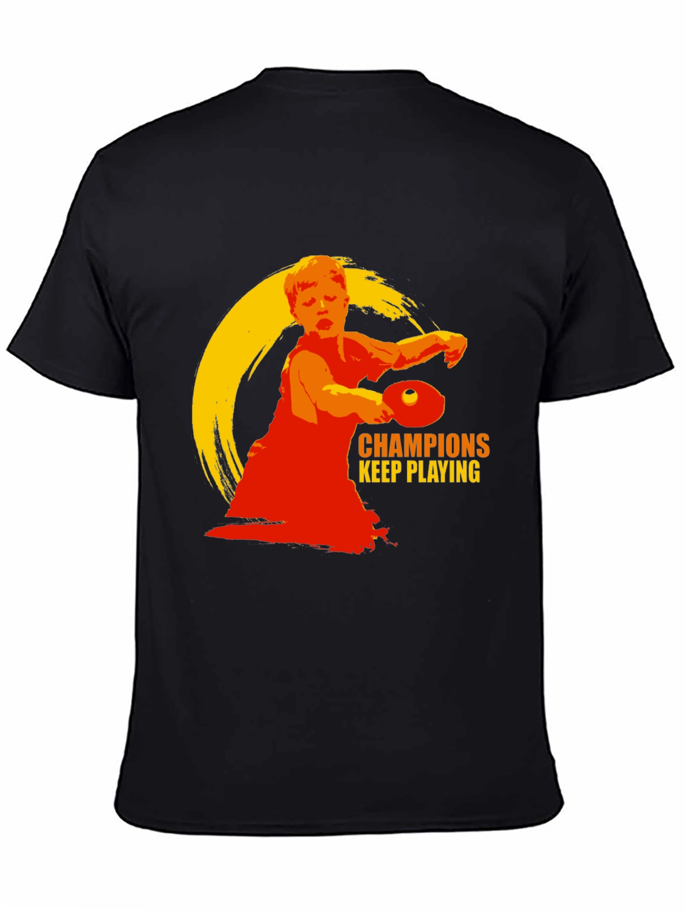 Black Champions Keep Playing T-Shirt - Table Tennis Design view 4