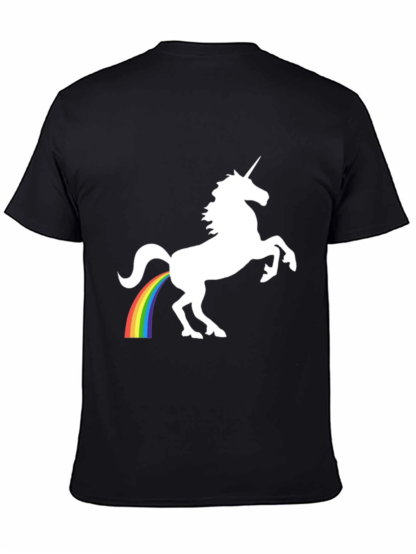 Black Unicorn Rainbow Poop T-Shirt - Black view 4