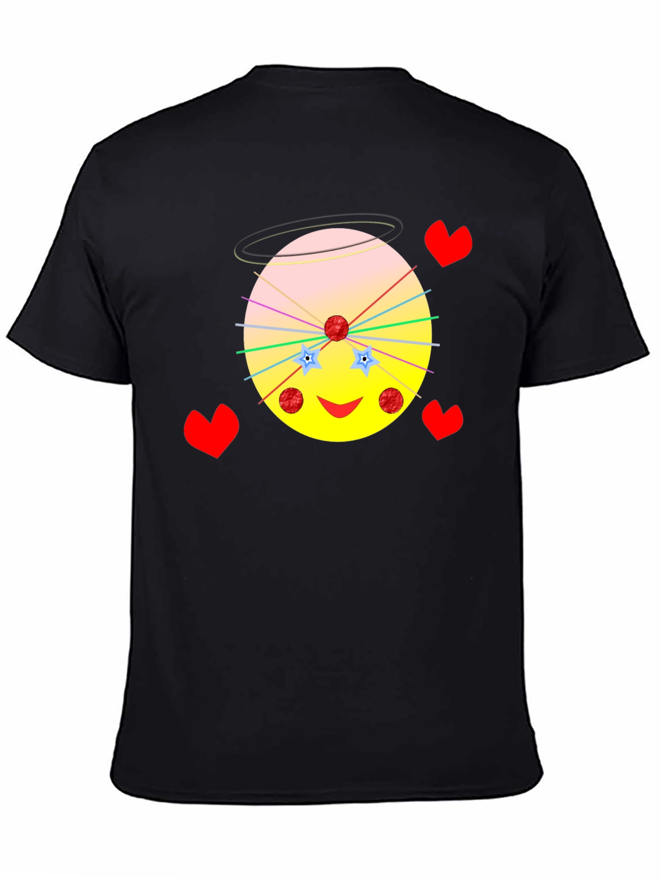Black Whimsical Cartoon Graphic Tee - Unique Design view 4
