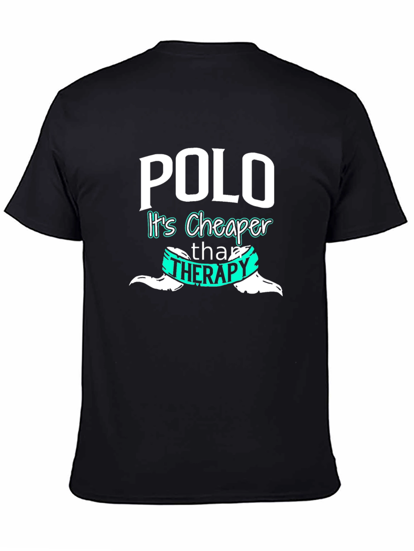 Black Polo Cheaper Than Therapy Graphic T-Shirt view 4