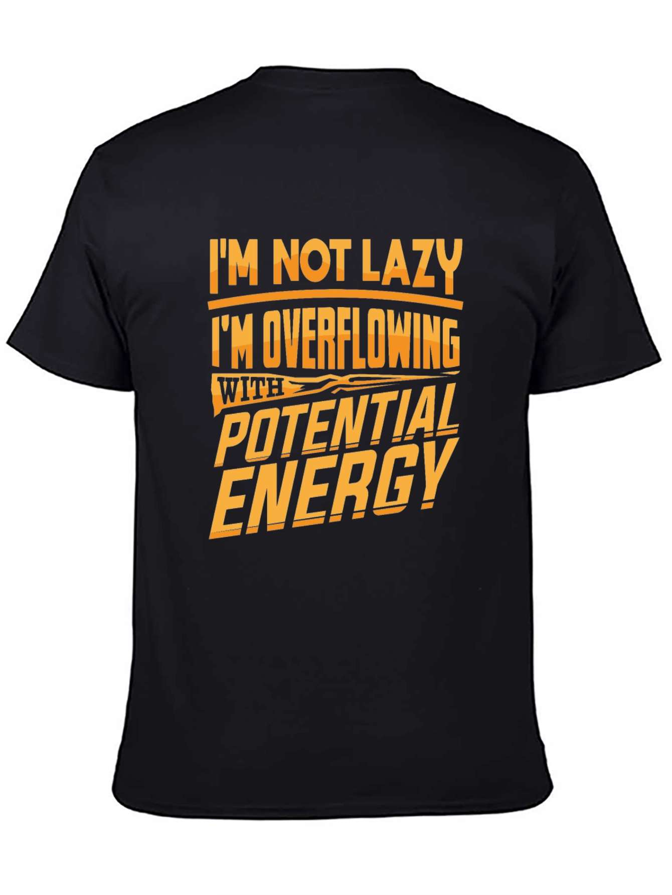Black Funny Potential Energy Graphic Tee view 4