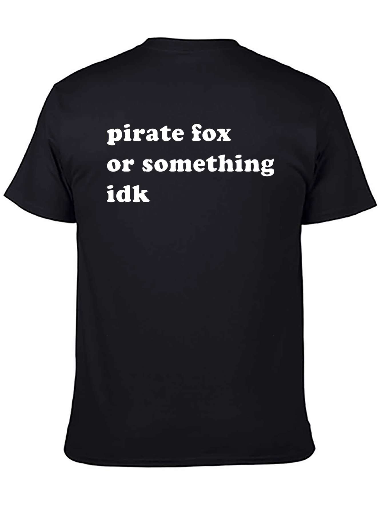 Black Pirate Fox Graphic T-Shirt - Funny Casual Tee view 4