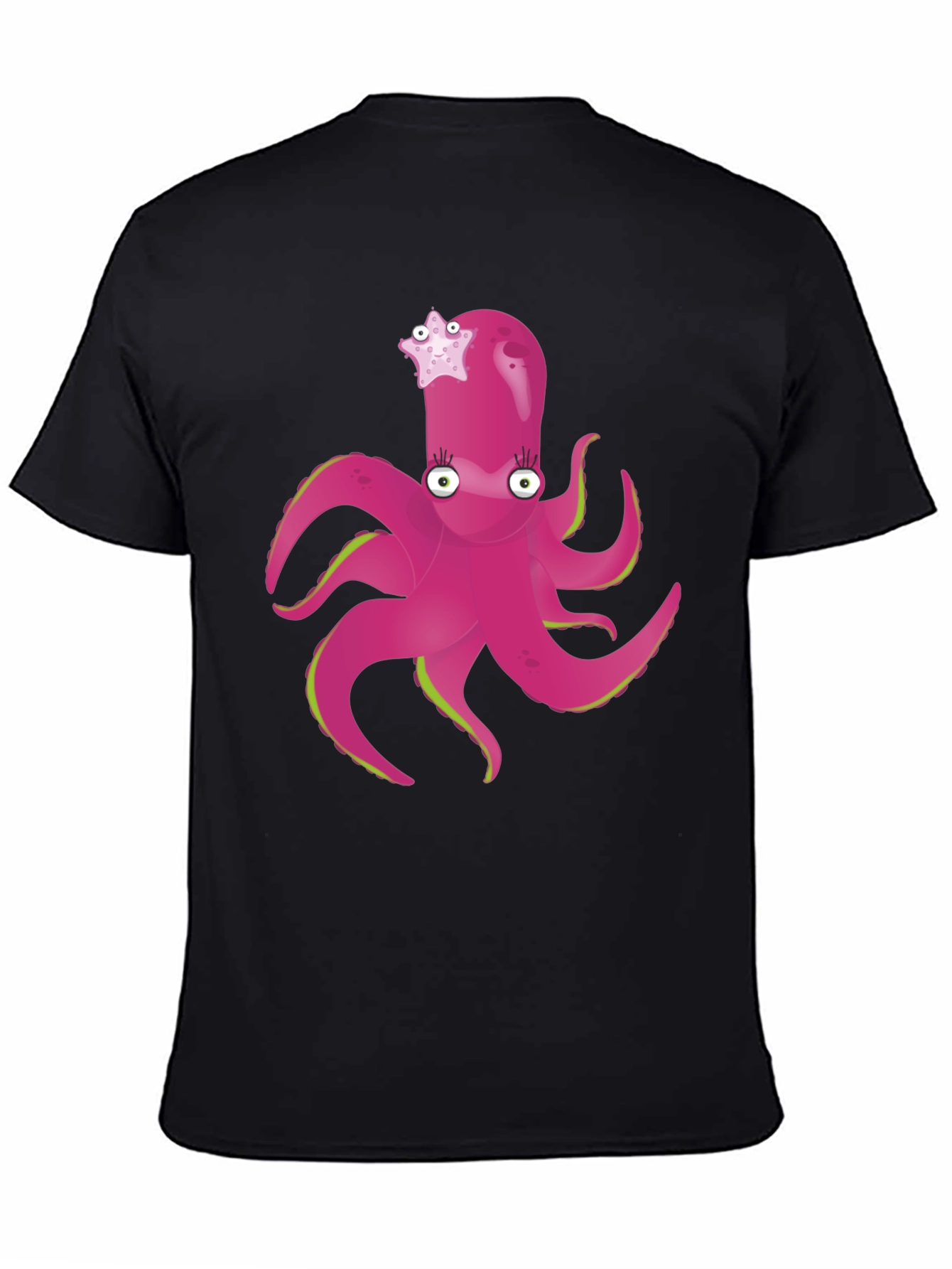 Black Cute Octopus T-Shirt - Funny Sea Creature Tee view 4