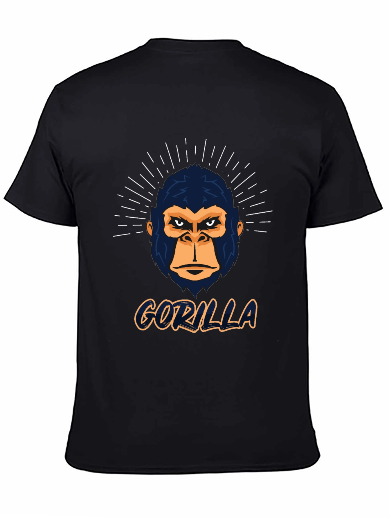Black Gorilla Graphic Print Black T-Shirt view 4