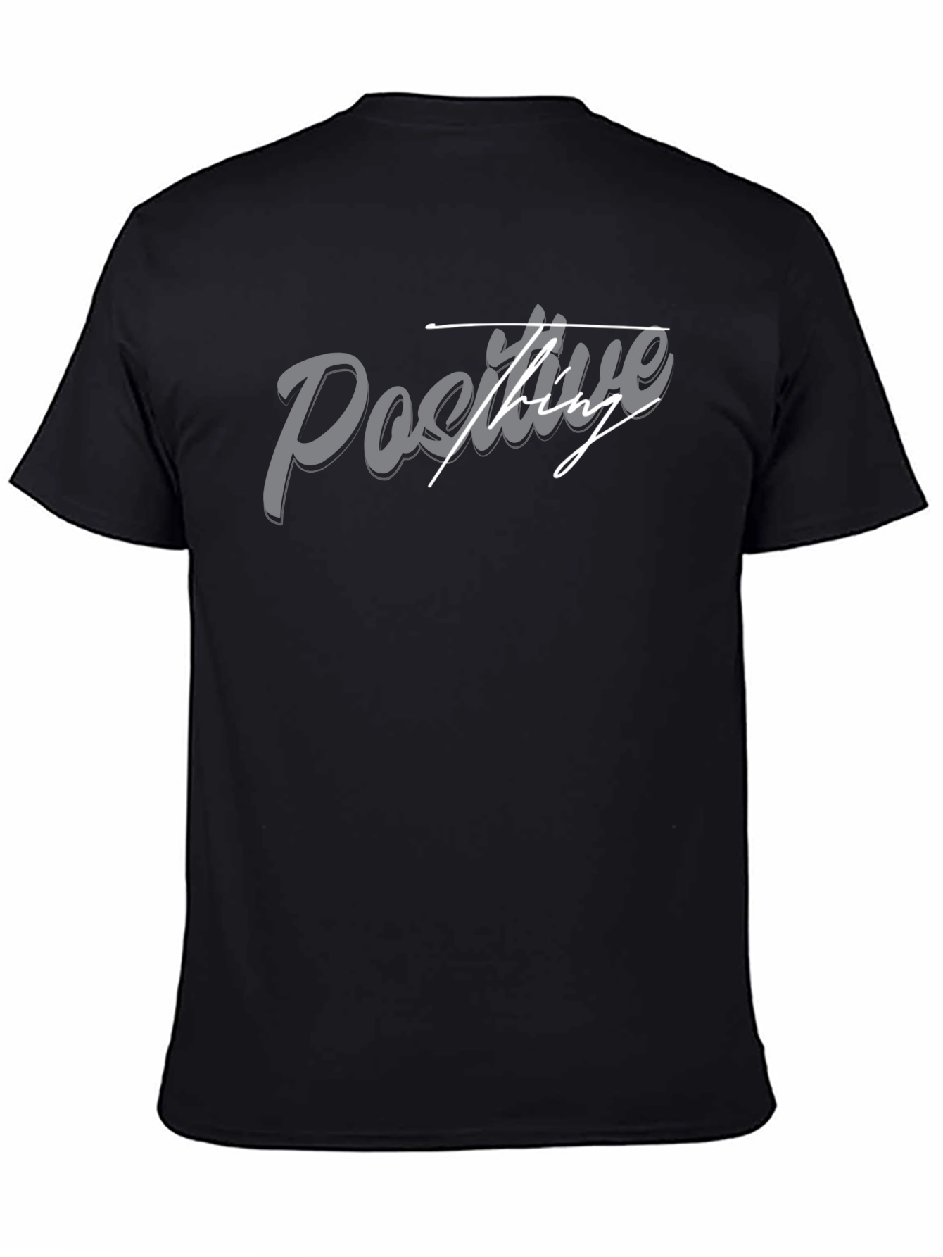 Black Positive Thinking Graphic Tee - Black view 4