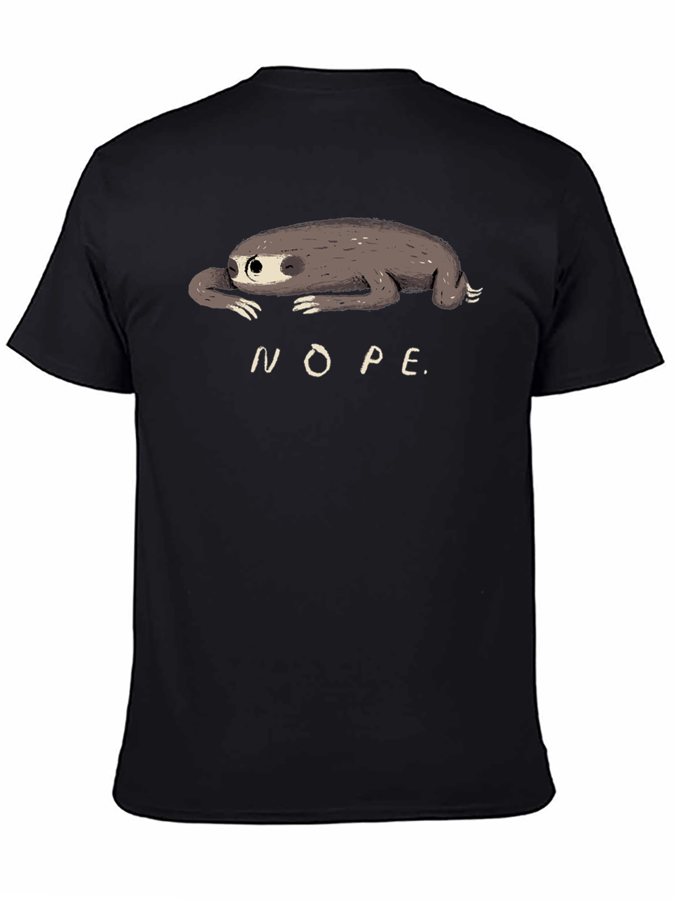 Black Nope Sloth Graphic Tee - Relaxed Style view 4