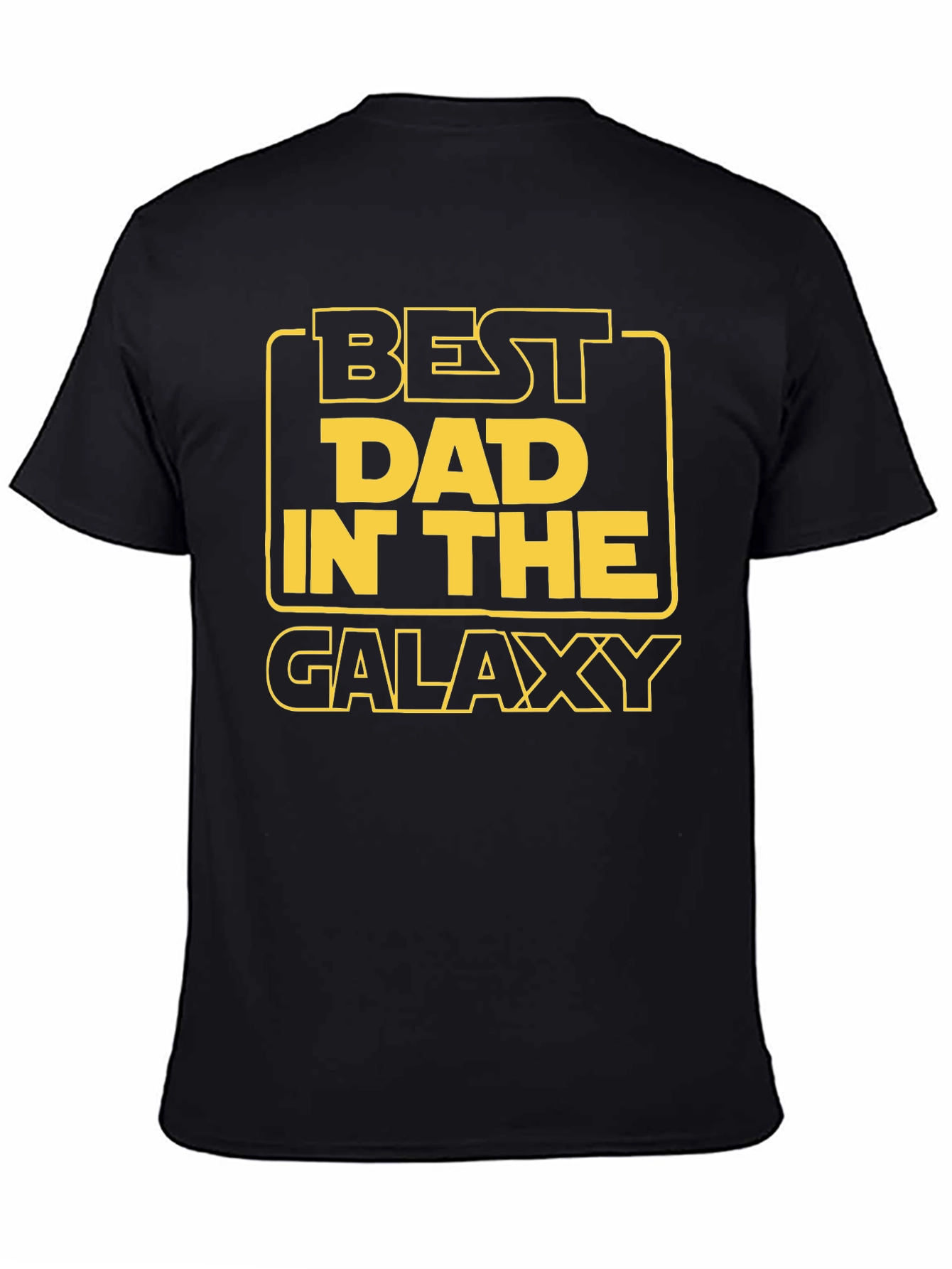 Black Best Dad in the Galaxy Black Graphic T-Shirt view 4