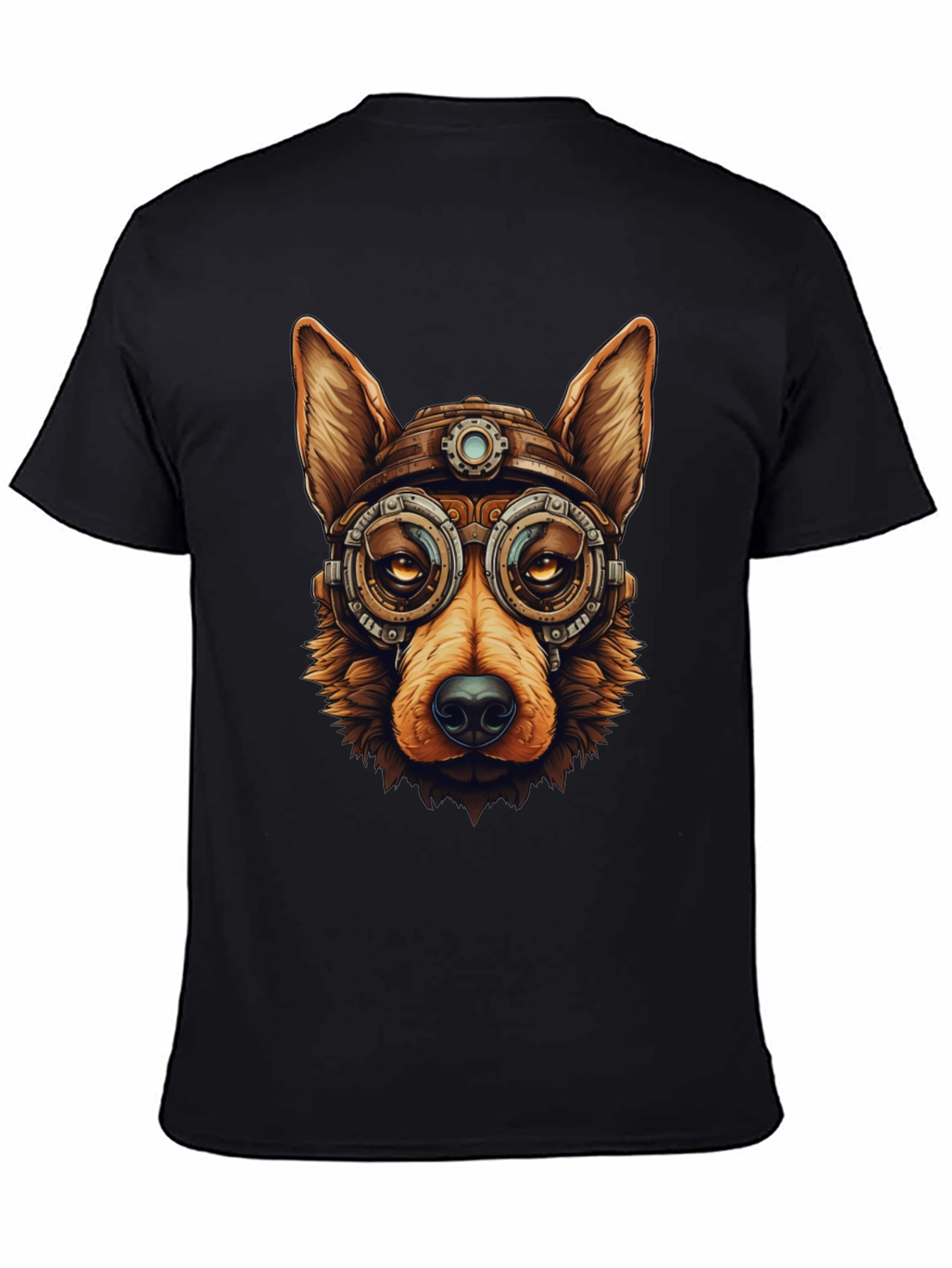 Black Steampunk Dog Graphic Tee - Unique Pet Lover Gift view 4