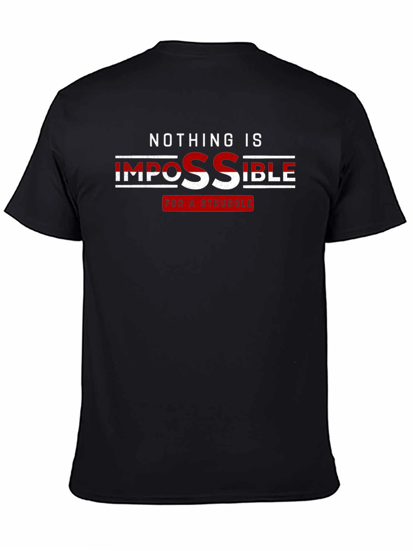 Black Motivational Graphic Tee - Nothing Is Impossible view 4