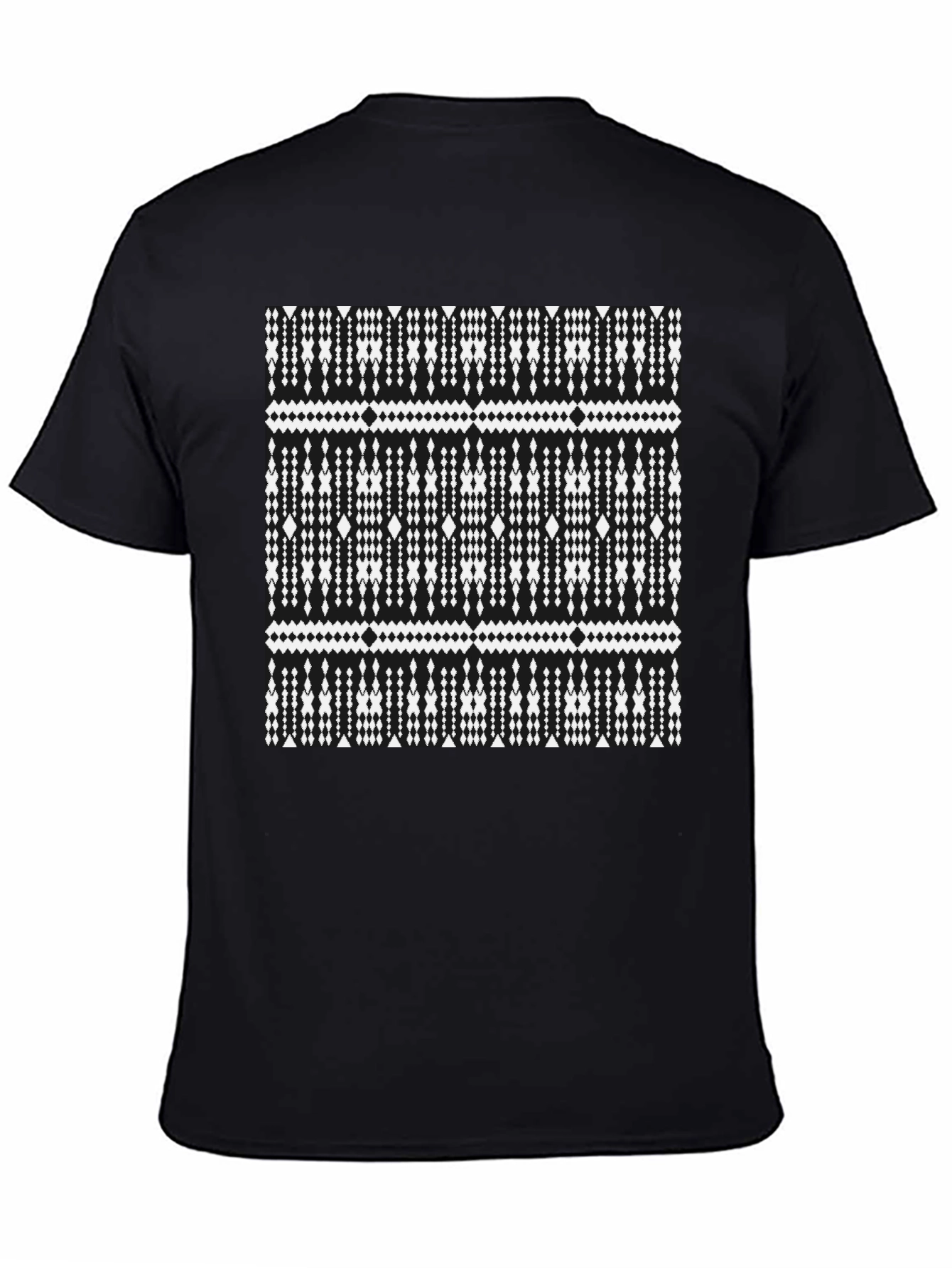 Black Geometric Print Black T-Shirt view 4