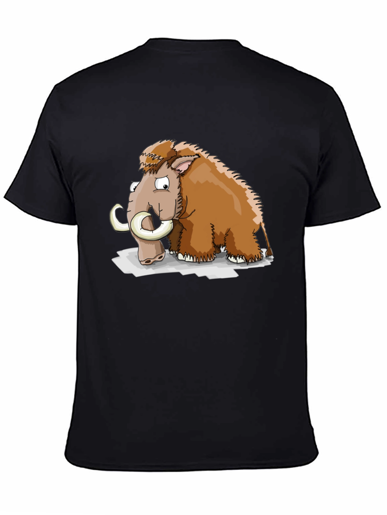 Cartoon Mammoth Graphic T-Shirt - Black - 4