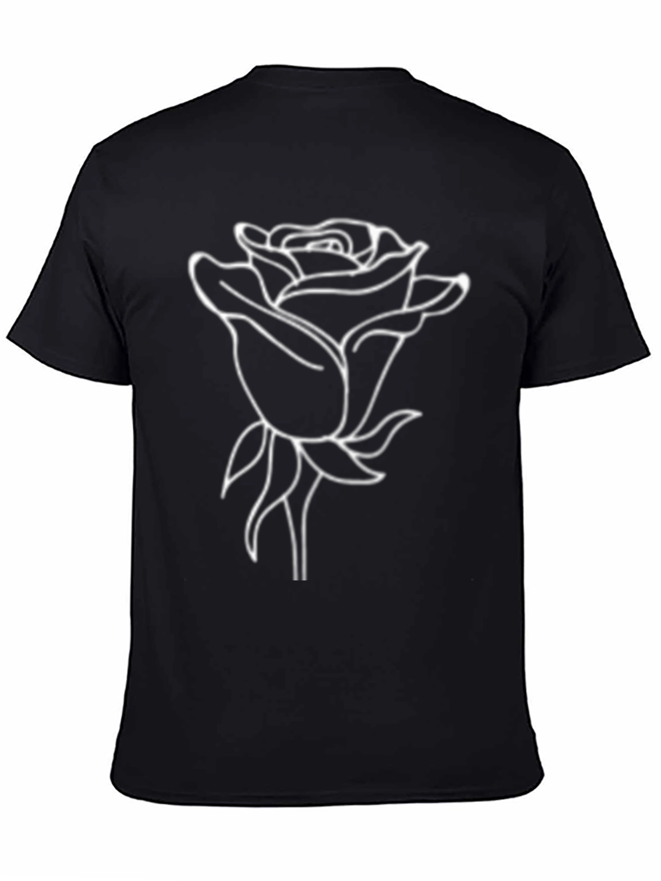 Black Rose Graphic Tee - Classic Black Cotton Shirt view 4