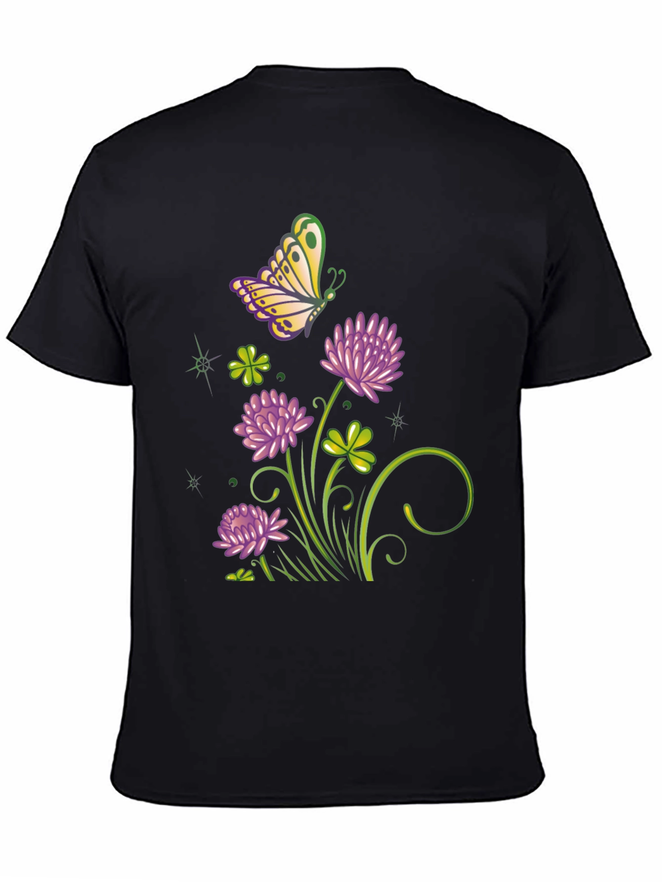 Black Clover & Butterfly Graphic Tee - Stylish & Unique view 4