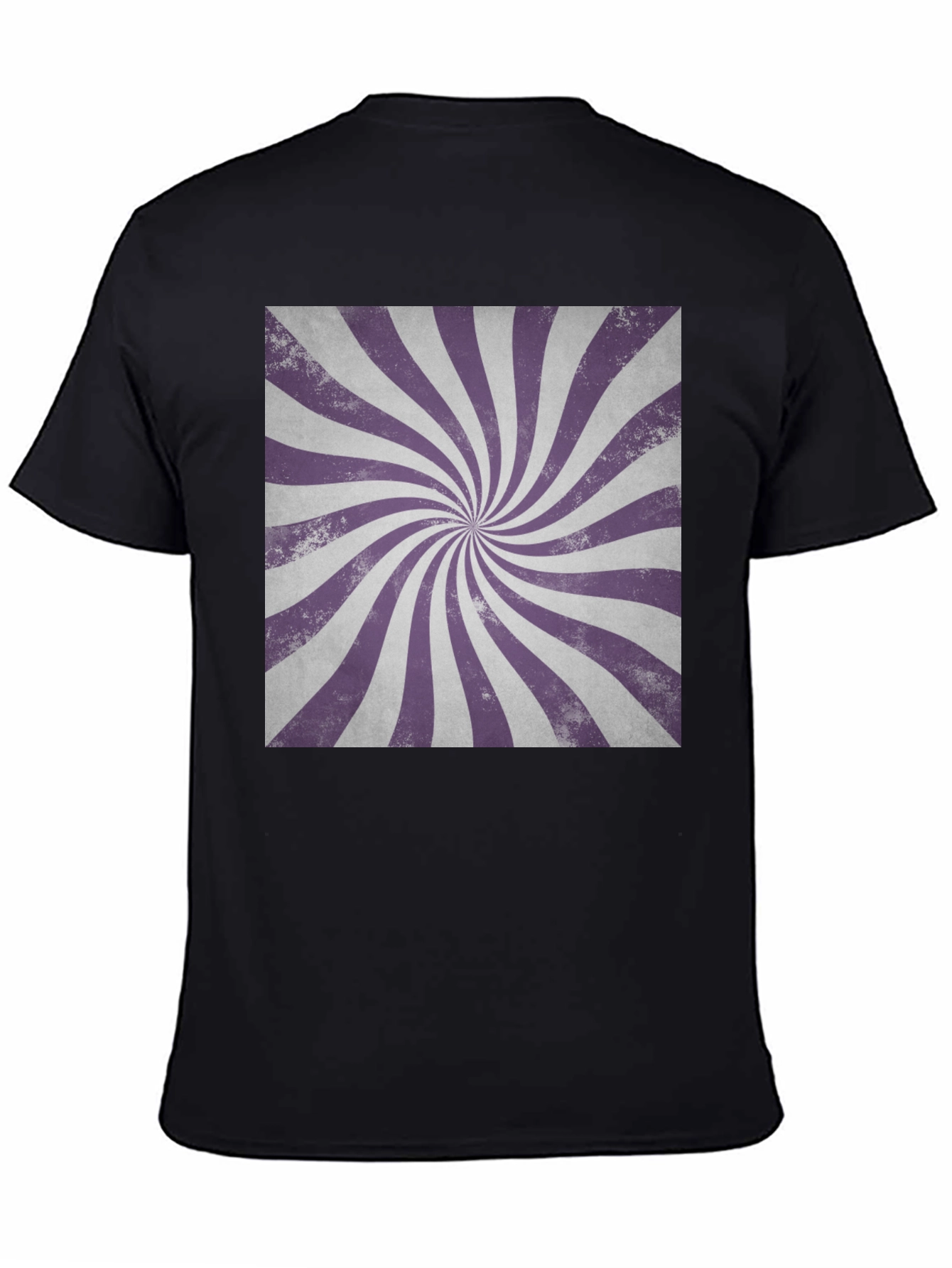 Black Retro Swirl Graphic Tee - Black Cotton Casual Shirt view 4