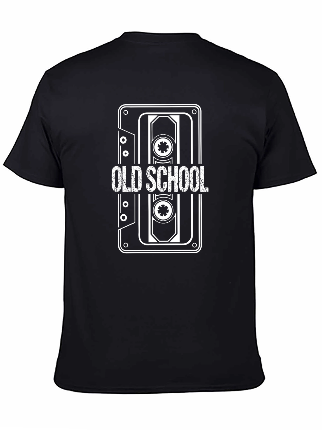 Black Old School Cassette Tape Graphic Tee - Retro Style view 4