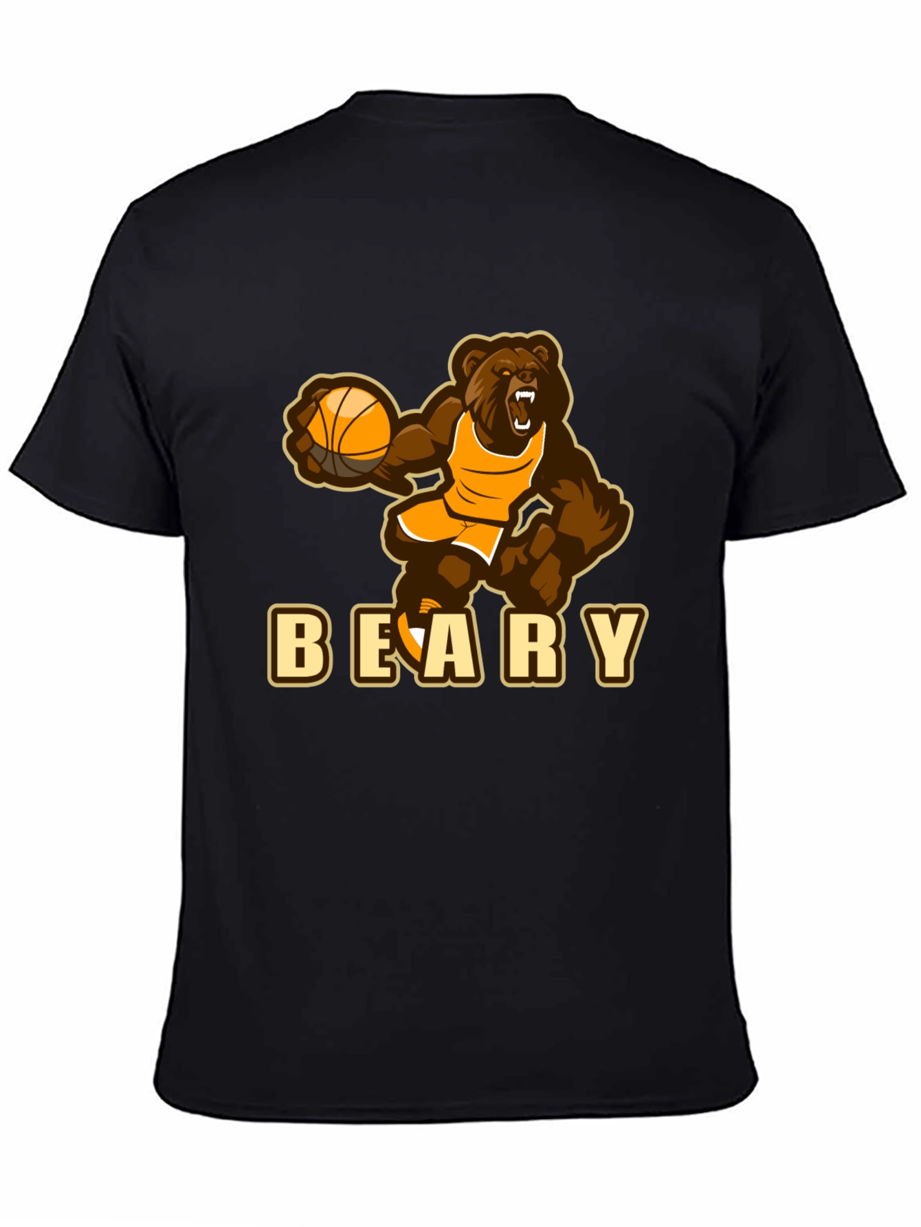 Black Beary Basketball T-Shirt - Funny Sports Tee view 4