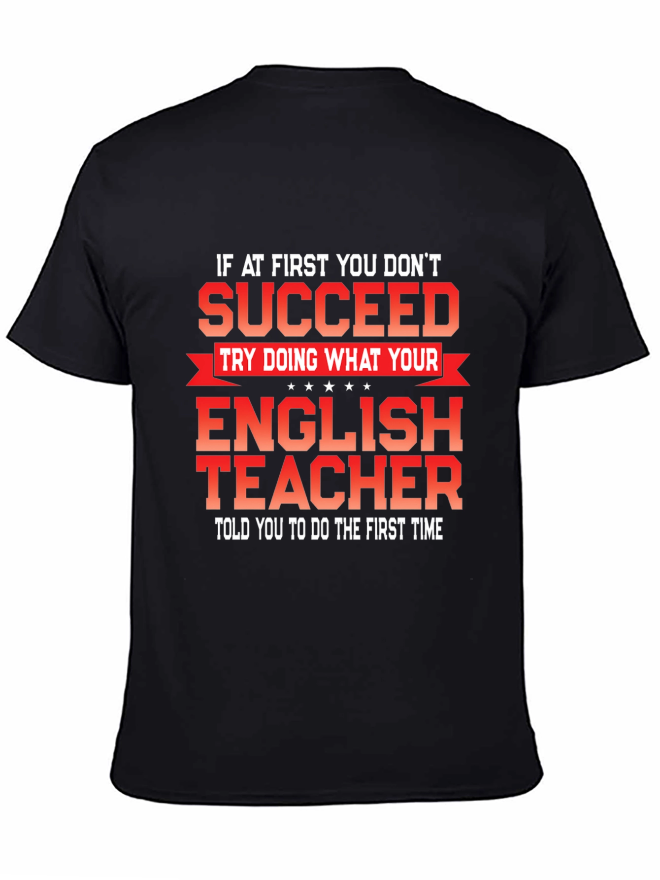 Black Funny English Teacher Graphic T-Shirt view 4