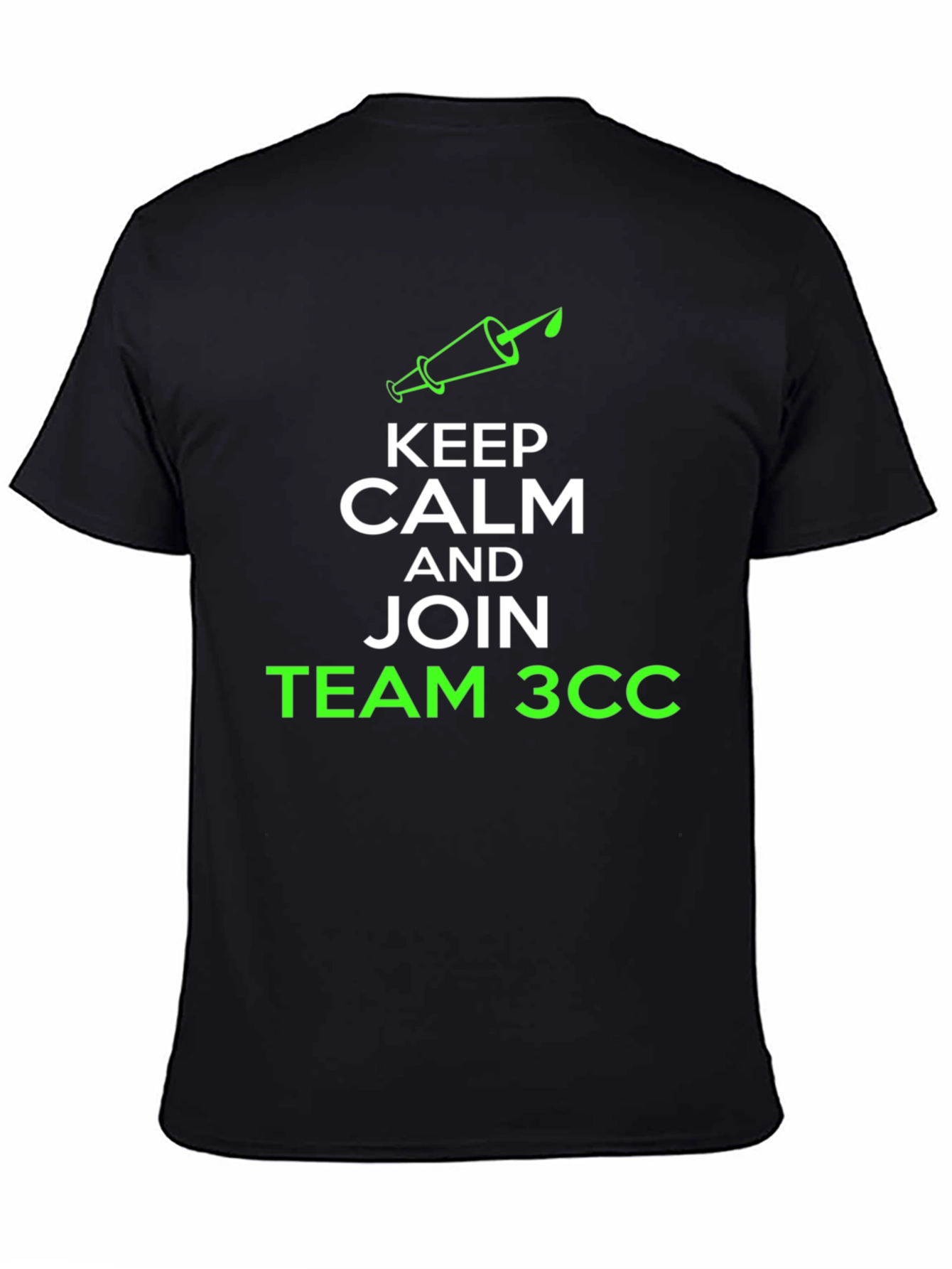 Black Keep Calm & Join Team 3CC Black T-Shirt view 4
