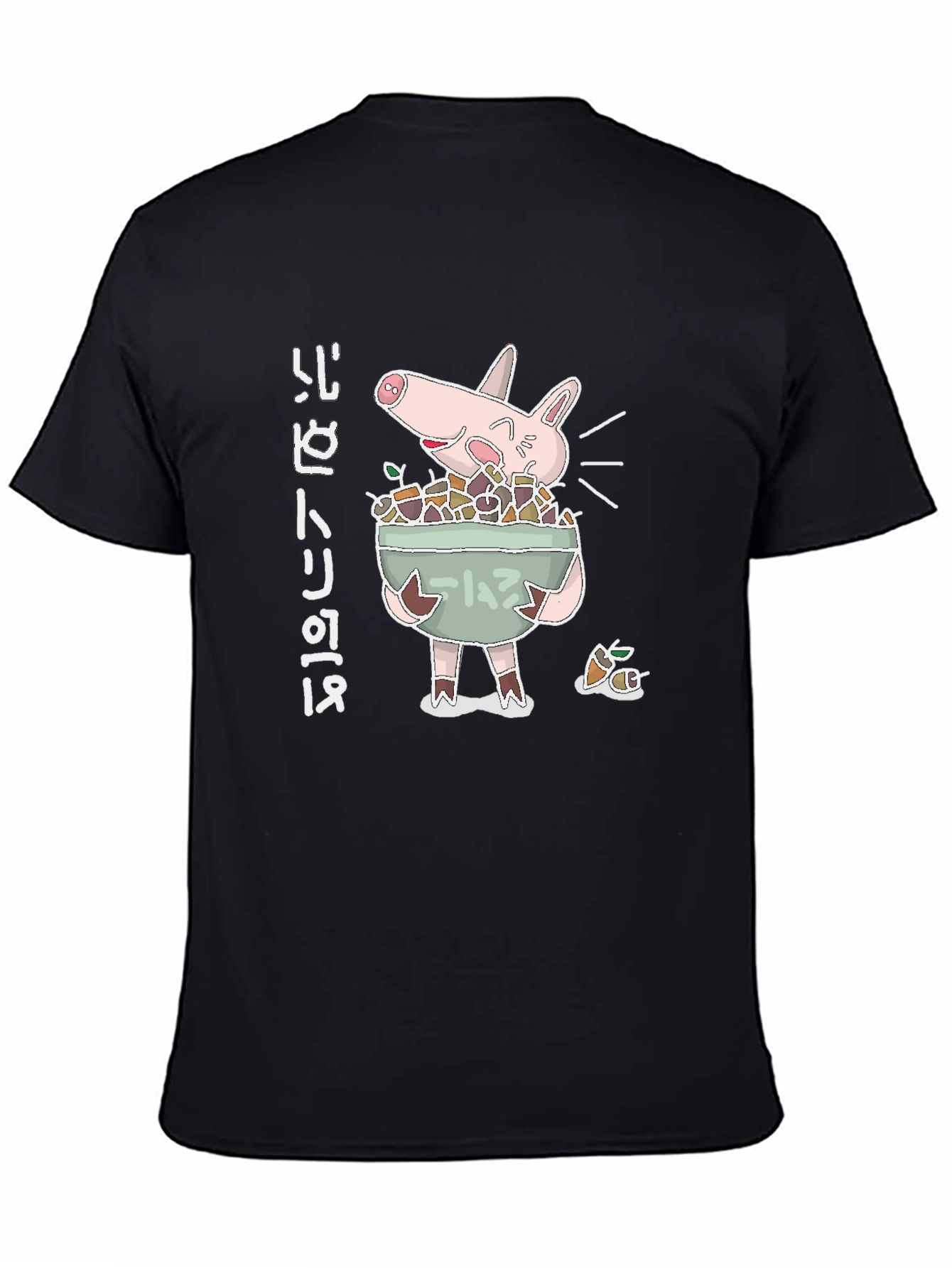 Black Pig Ramen Bowl Graphic Tee - Unique Anime Style view 4