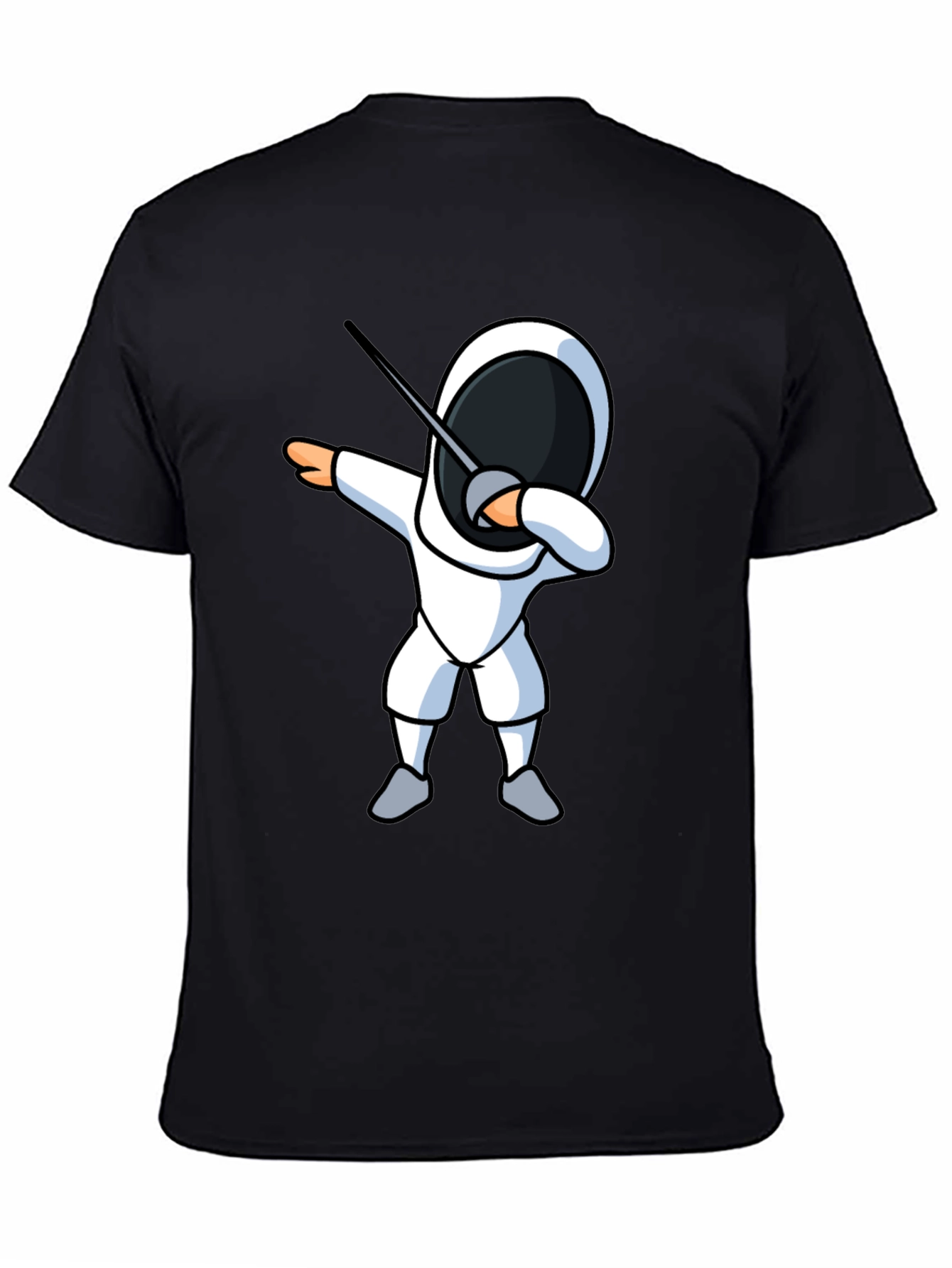 Black Fencing Dabbing T-Shirt - Black Graphic Tee view 4