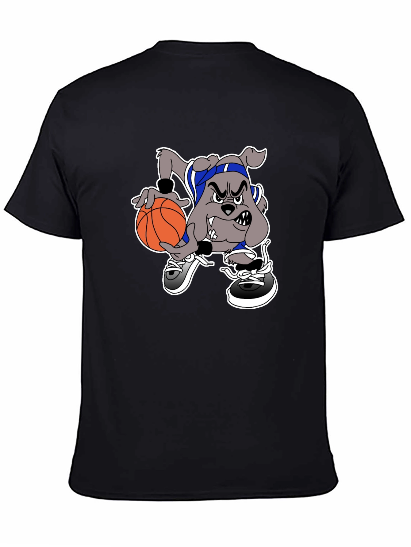 Black Basketball Bulldog Black T-Shirt view 4