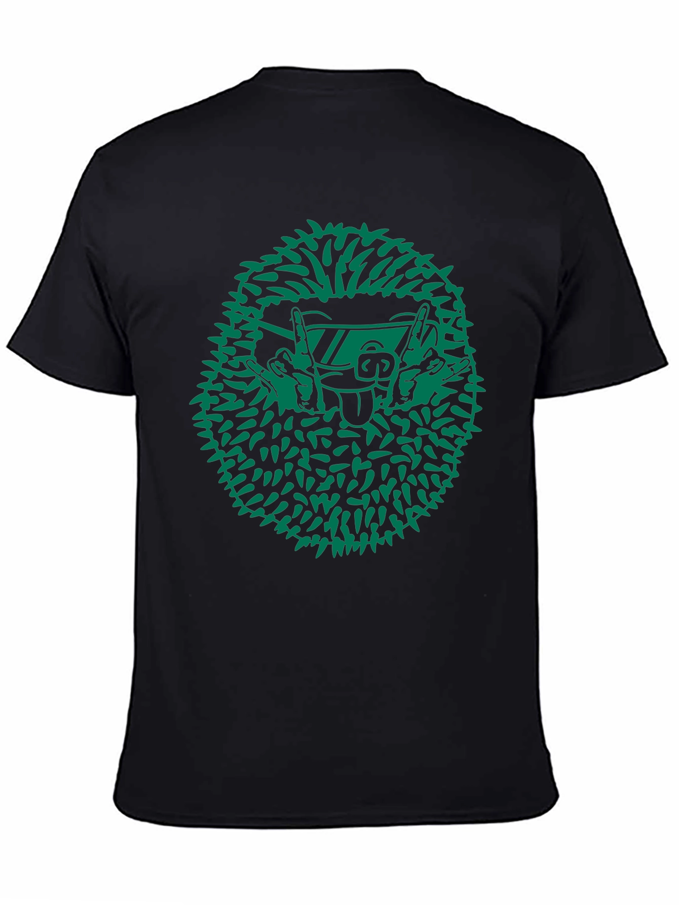 Black Cool Hedgehog Graphic Tee - Black Cotton view 4