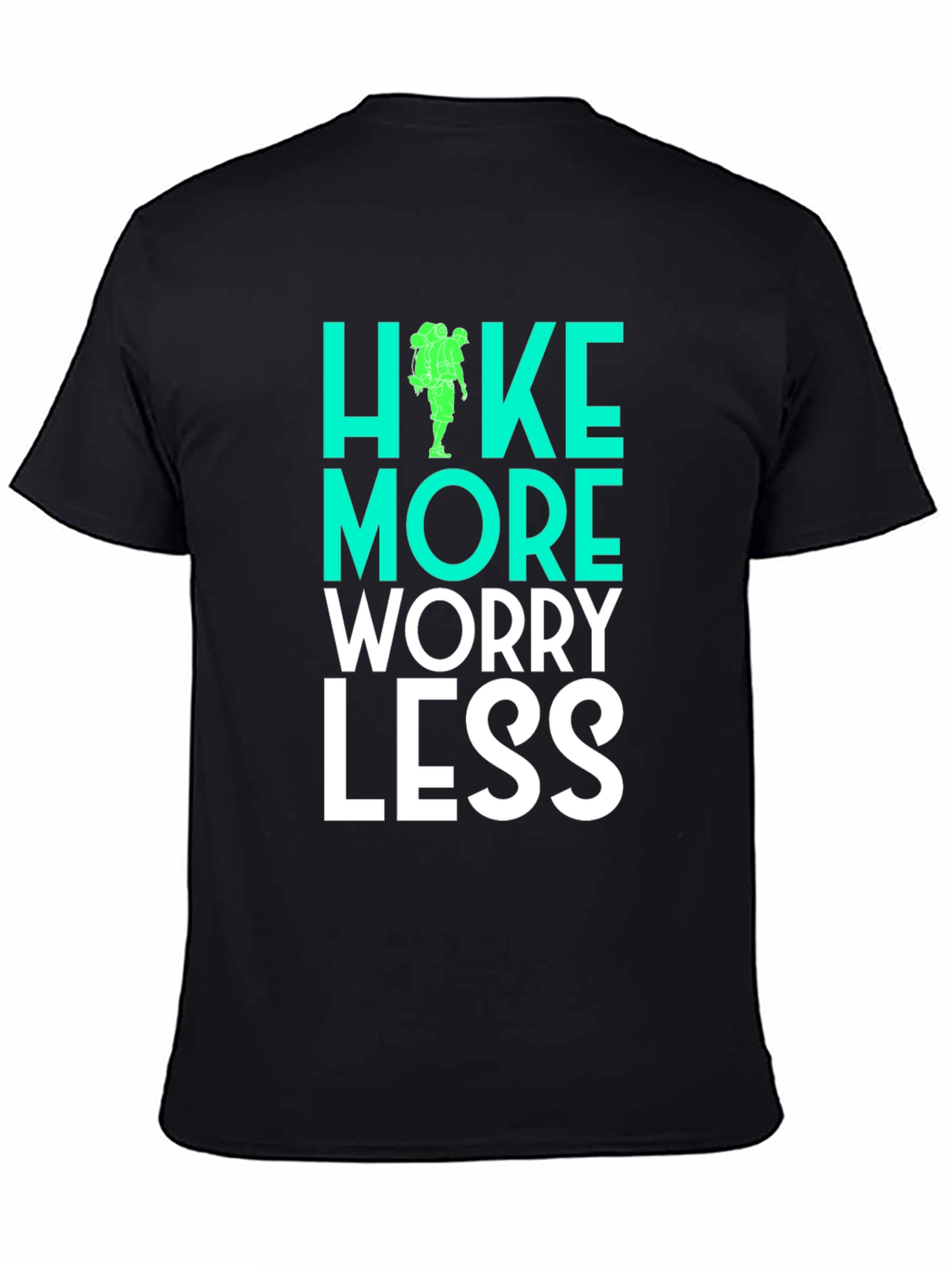 Black Hike More Worry Less Graphic Tee view 4