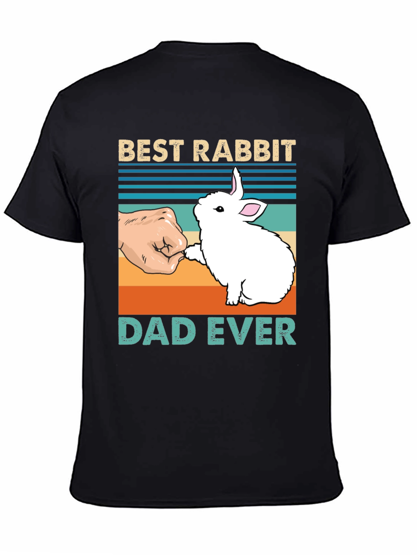 Black Best Rabbit Dad Ever T-Shirt view 4