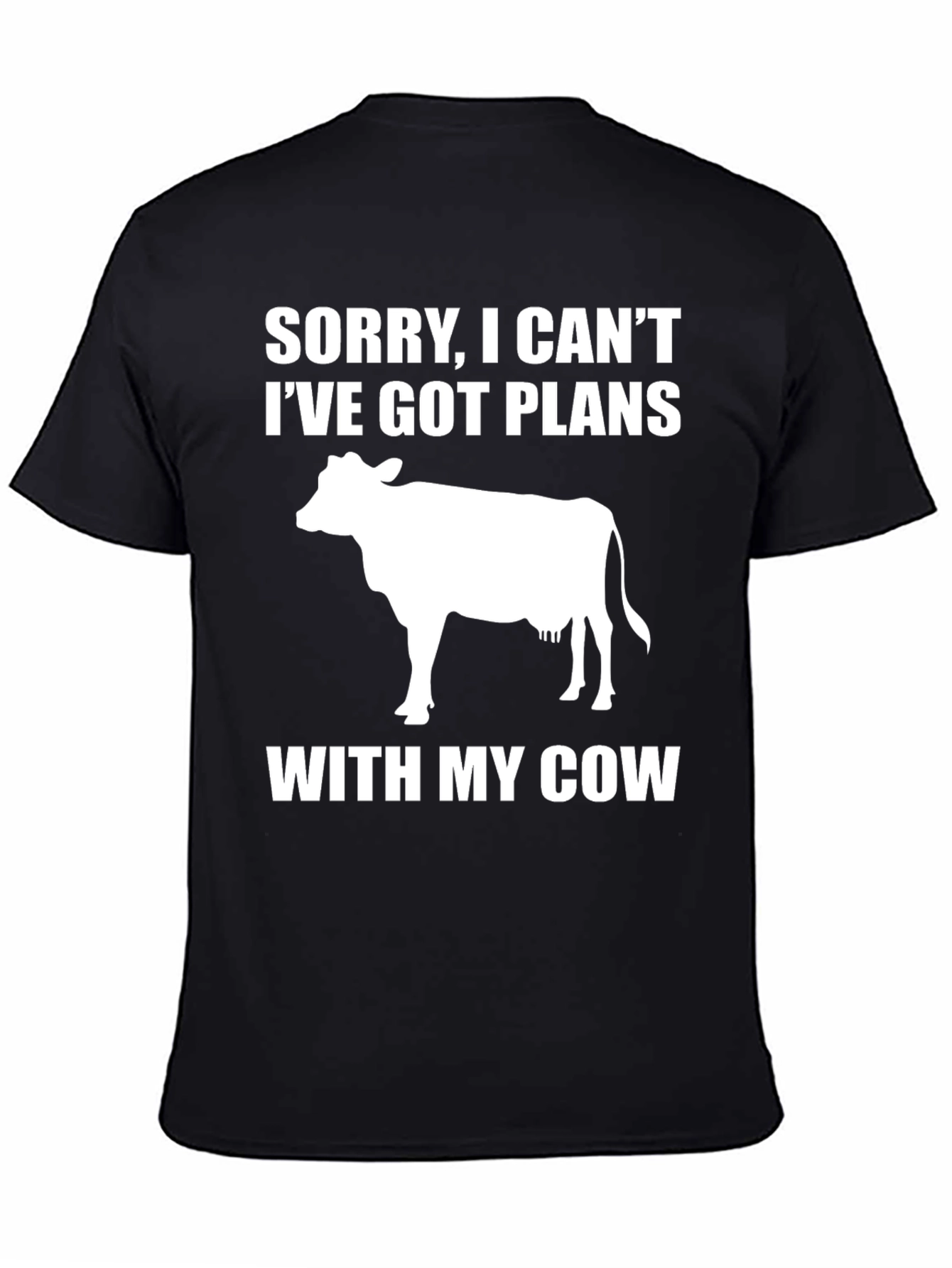 Black Funny Cow Lover T-Shirt - I've Got Plans With My Cow view 4