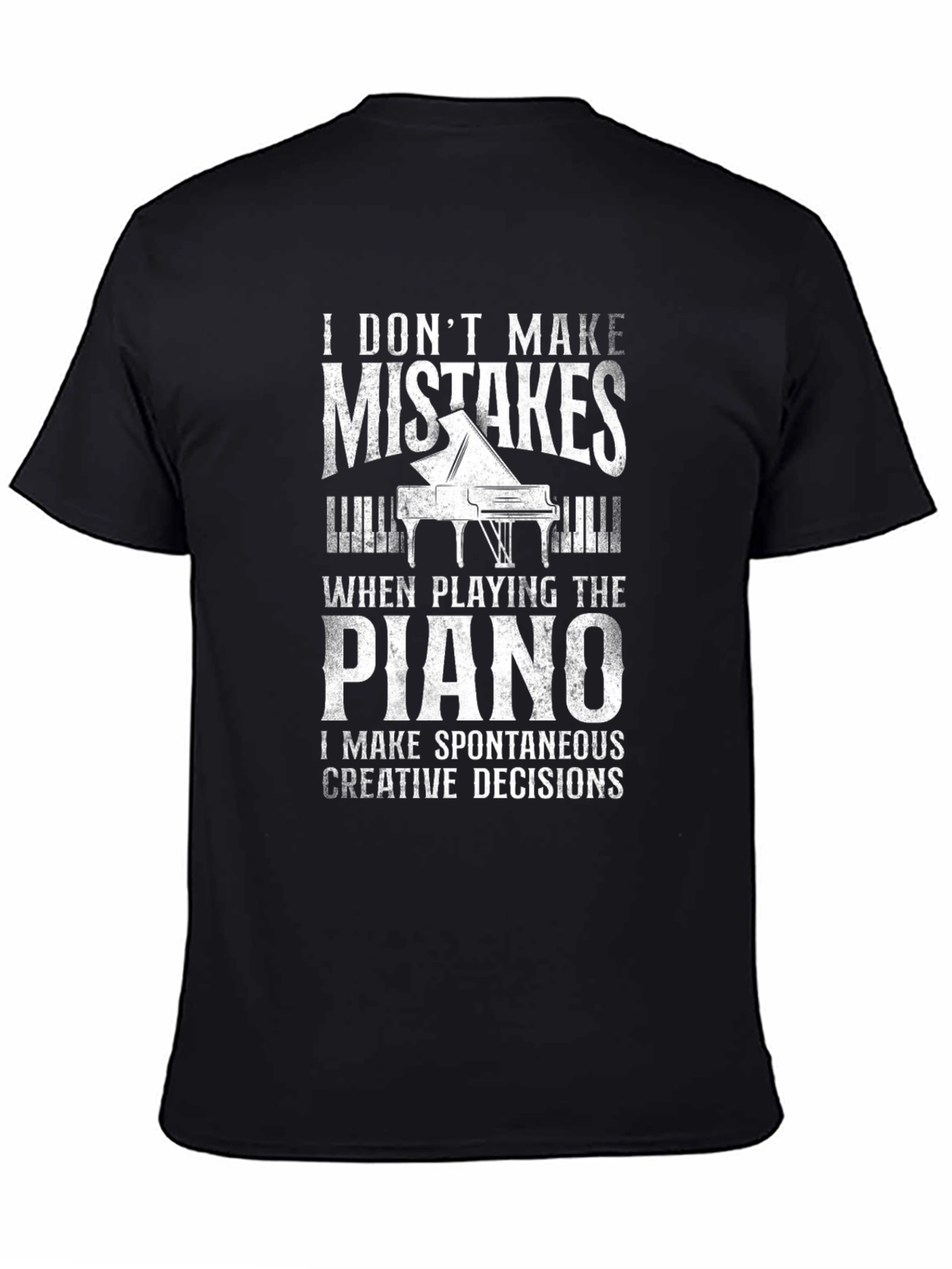 Black Piano Player's T-Shirt: Spontaneous Creative Decisions view 4