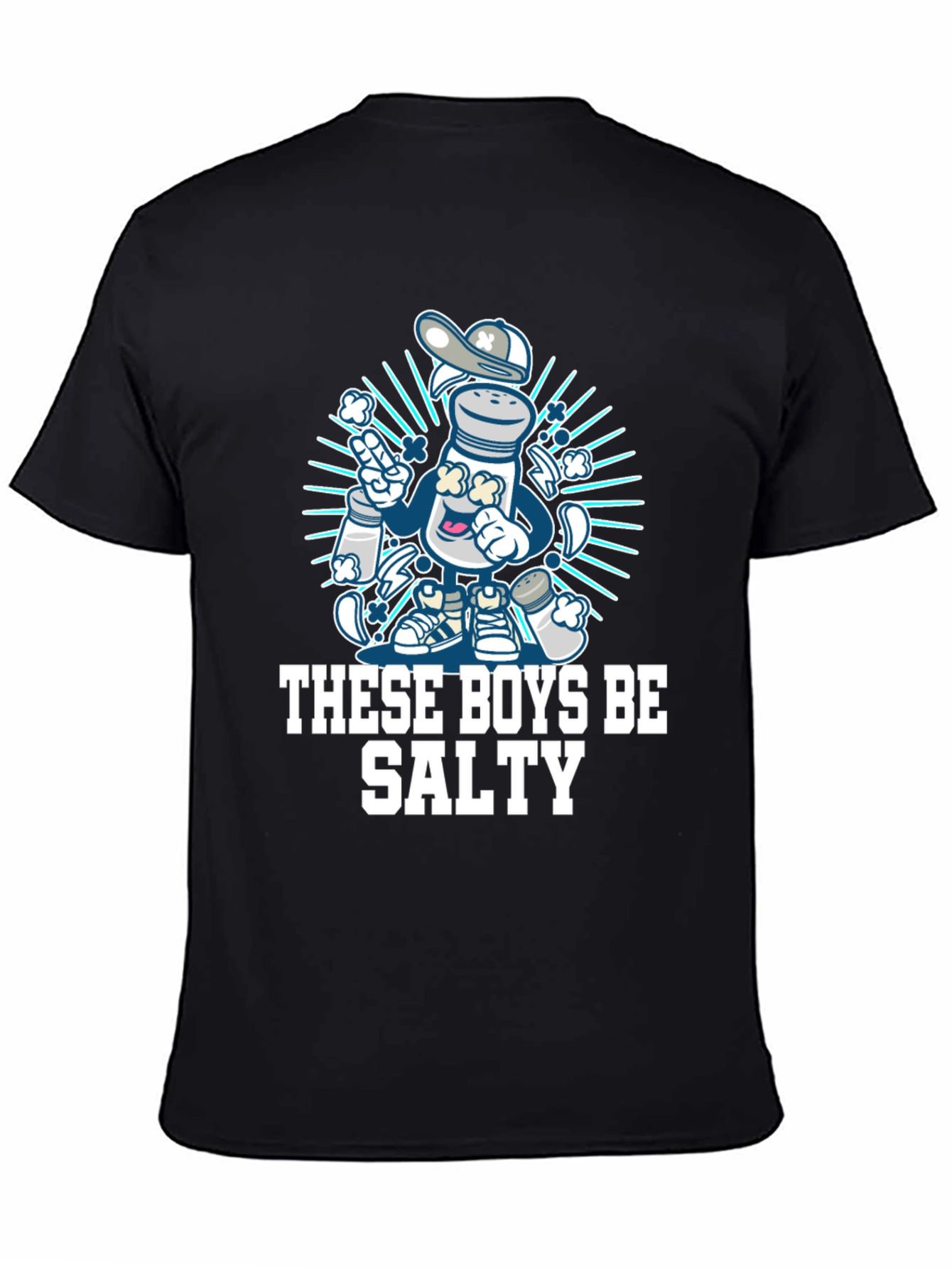Black Salty Graphic Tee - These Boys Be Salty Funny T-Shirt view 4