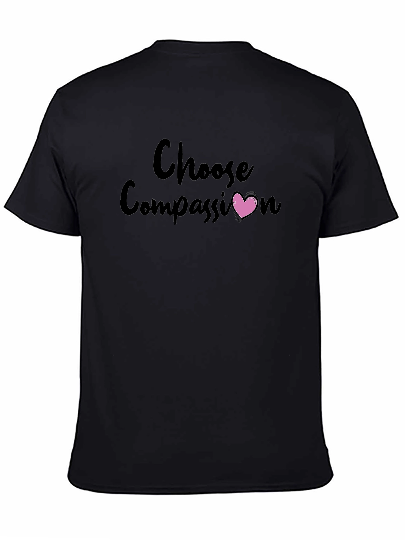 Black Choose Compassion Graphic Tee - Soft Cotton Blend view 4