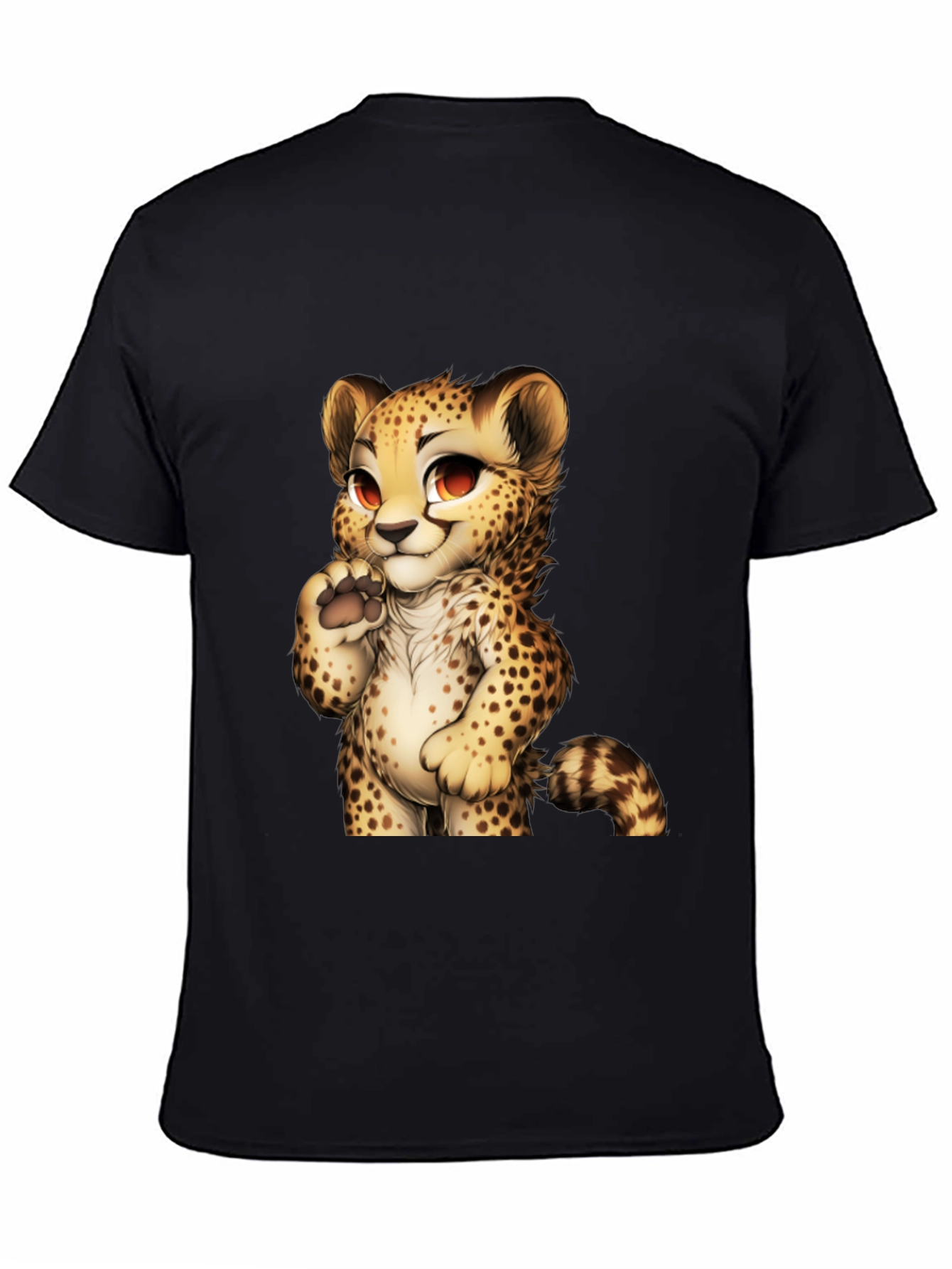 Black Cute Cheetah Graphic Tee - Black view 4