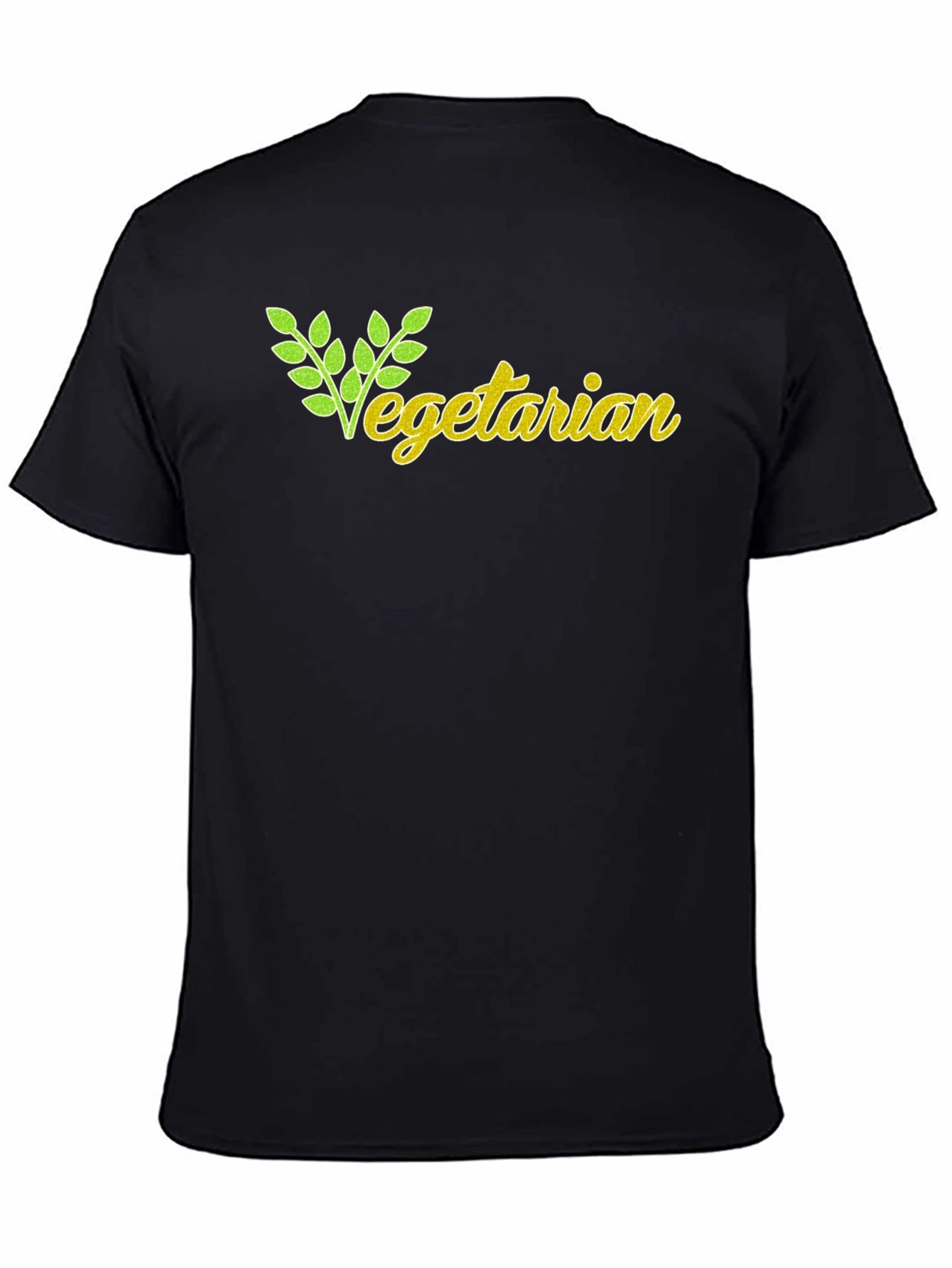 Black Vegetarian Graphic T-Shirt - Black view 4