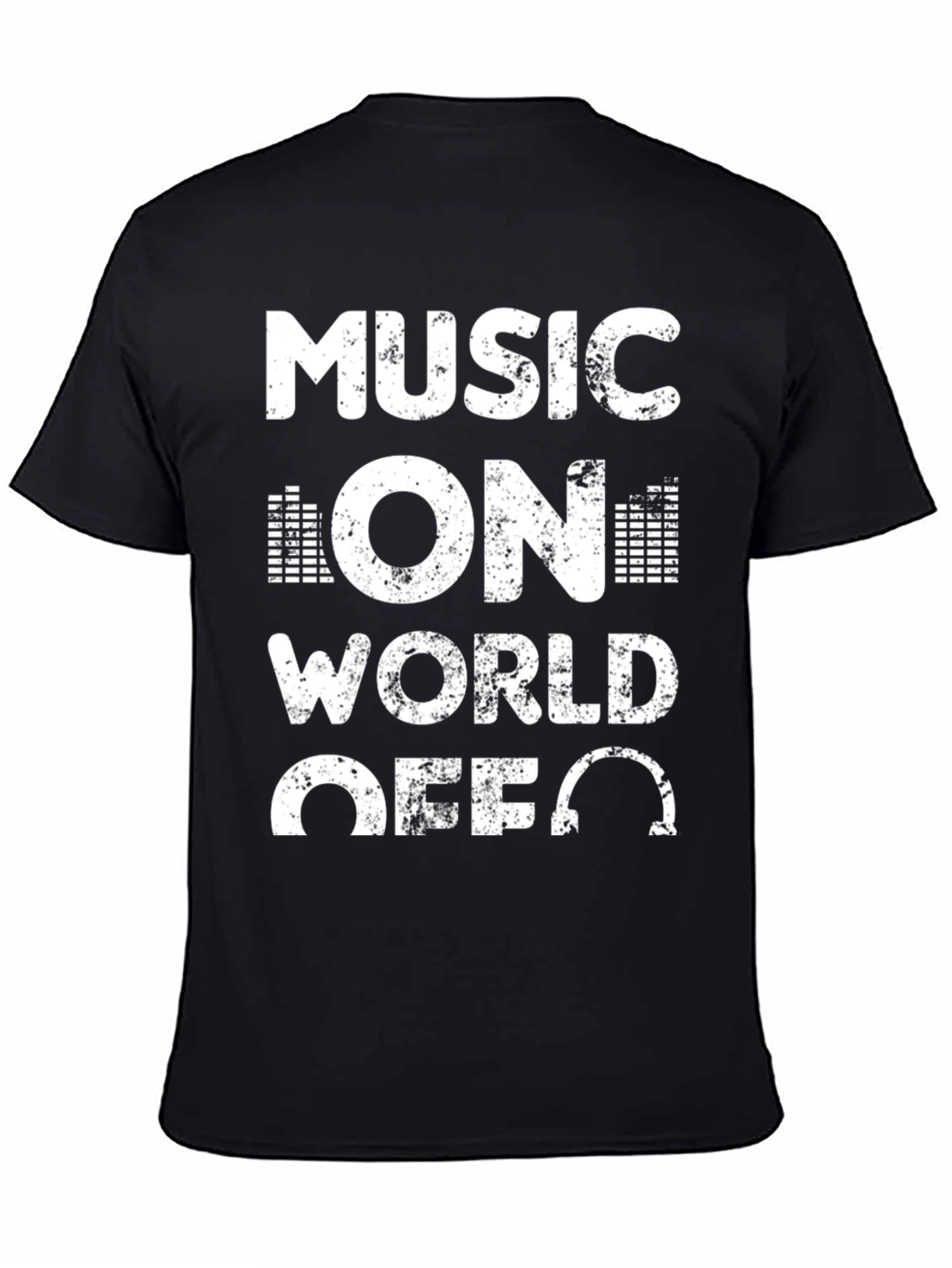 Black Music On World Off Graphic T-Shirt view 4