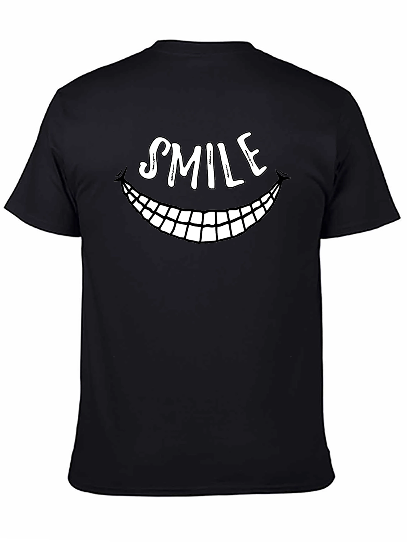 Black Smile Graphic T-Shirt - Funny Face Tee view 4