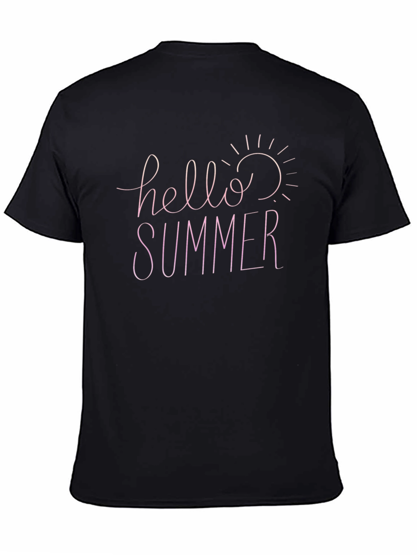 Black Hello Summer Black Cotton T-Shirt view 4