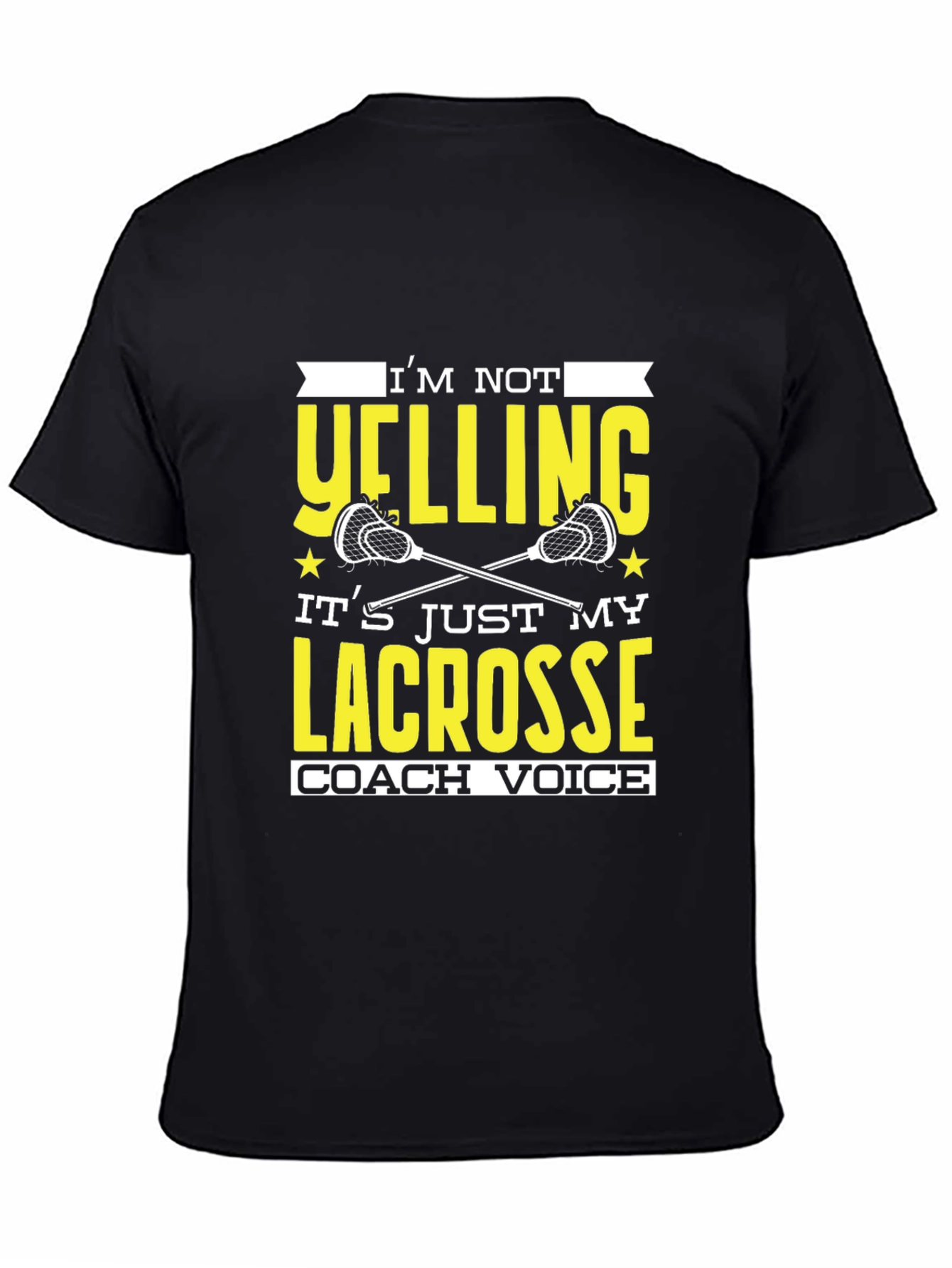 Black Lacrosse Coach Novelty Graphic T-Shirt view 4