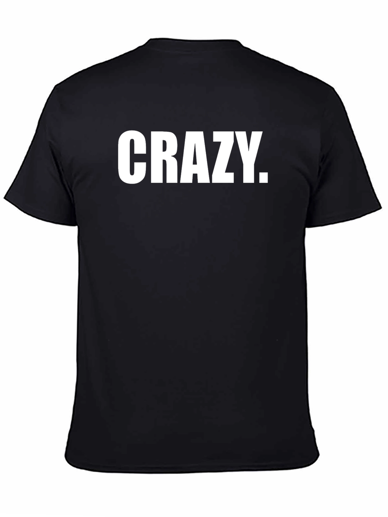 Black Crazy Graphic Print T-Shirt - Black Crew Neck Tee view 4