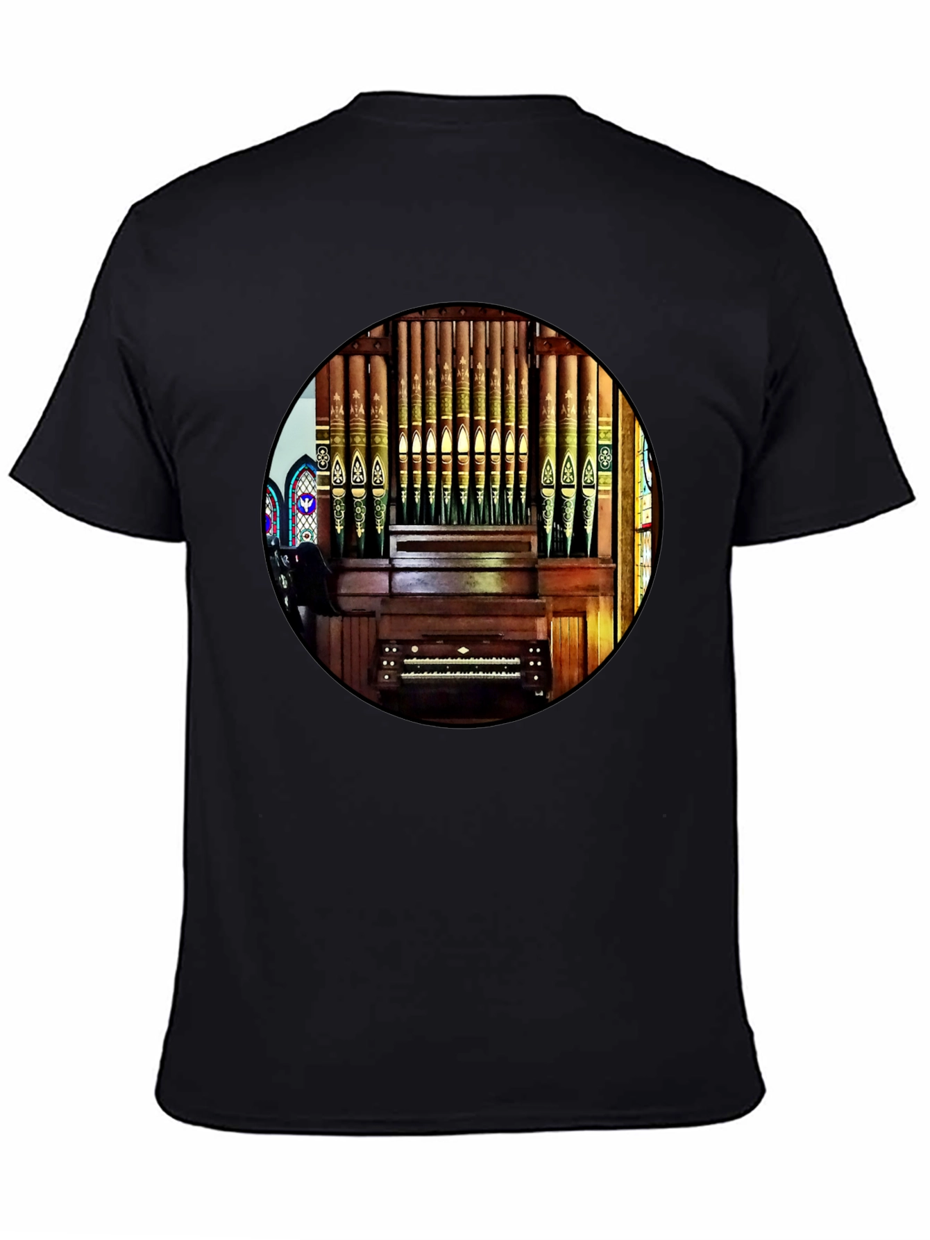 Black Vintage Organ T-Shirt view 4