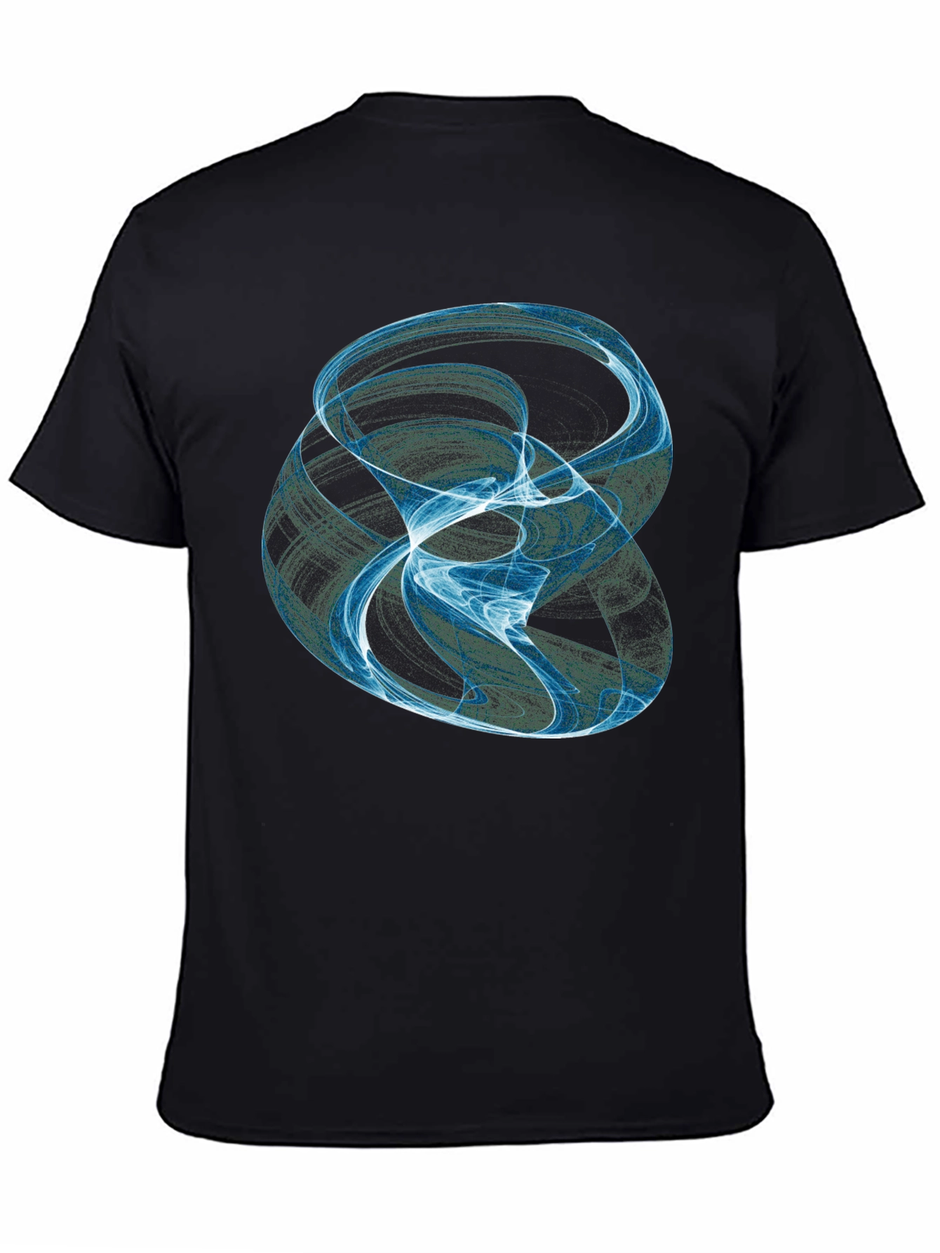 Black Abstract Swirl Graphic Black T-Shirt view 4