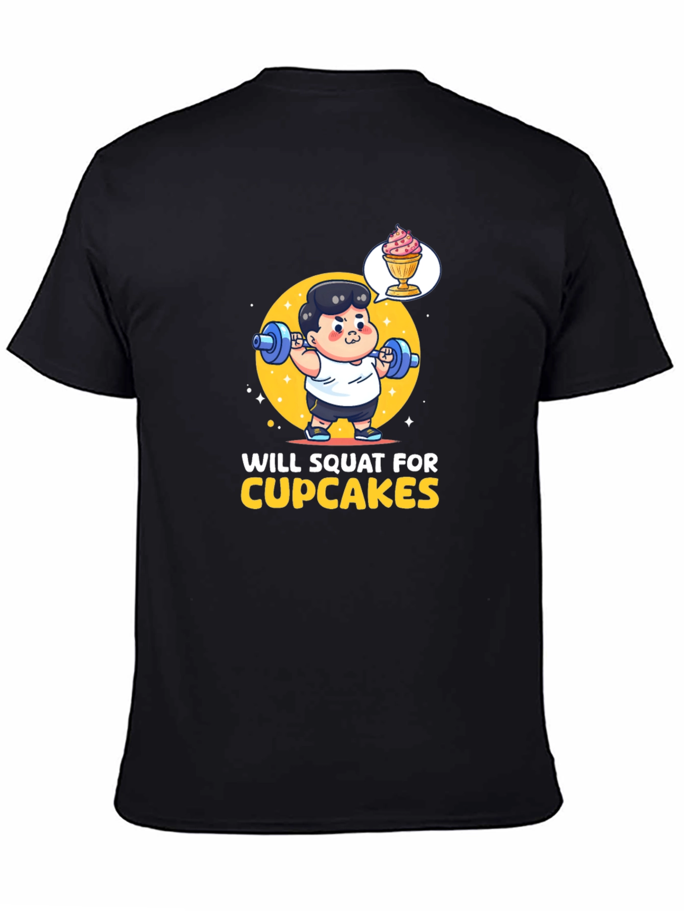 Black Will Squat for Cupcakes Graphic Tee view 4