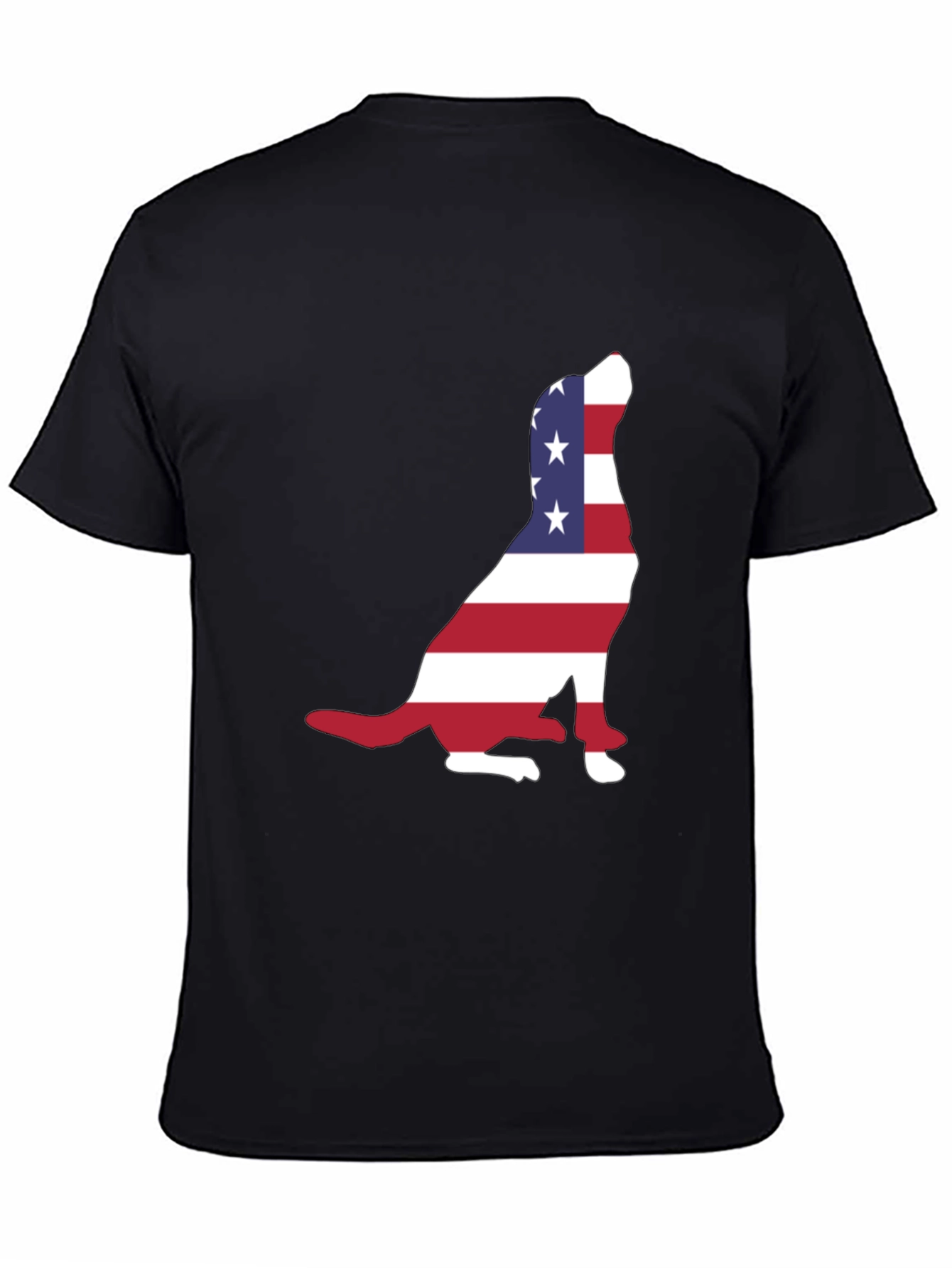 Black Patriotic Dog USA Flag T-Shirt view 4