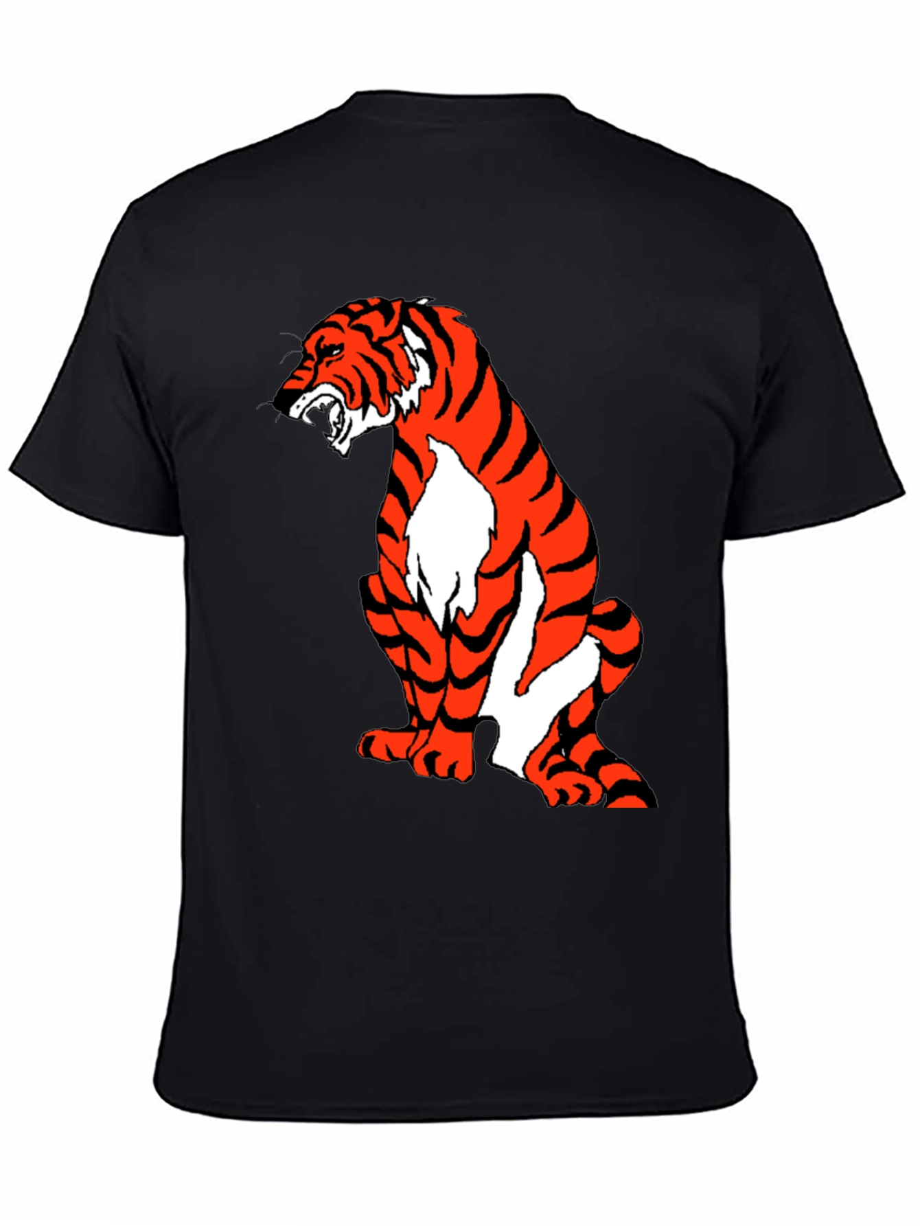 Black Tiger Graphic Black T-Shirt view 4
