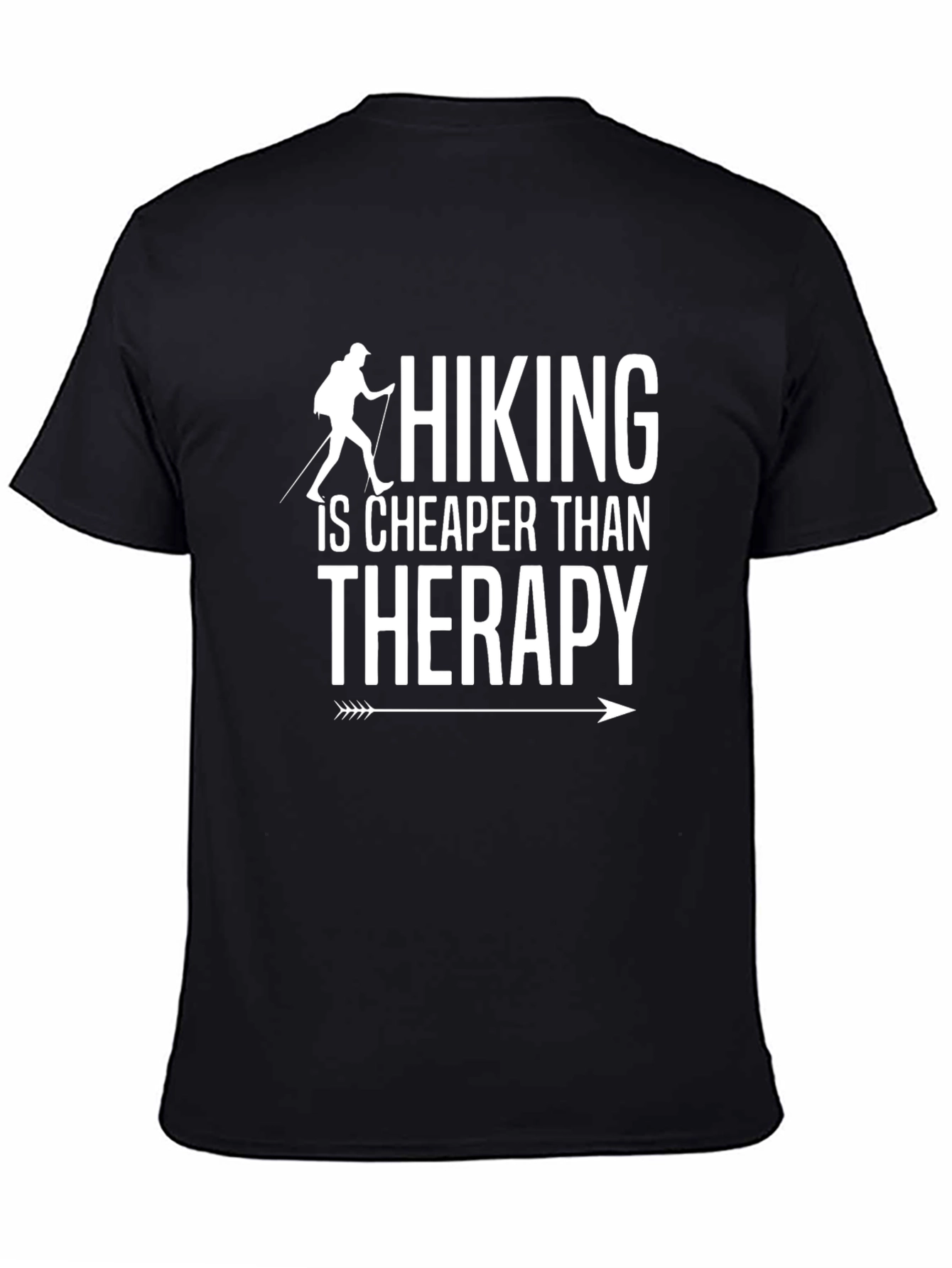 Black Hiking is Cheaper Than Therapy T-Shirt view 4